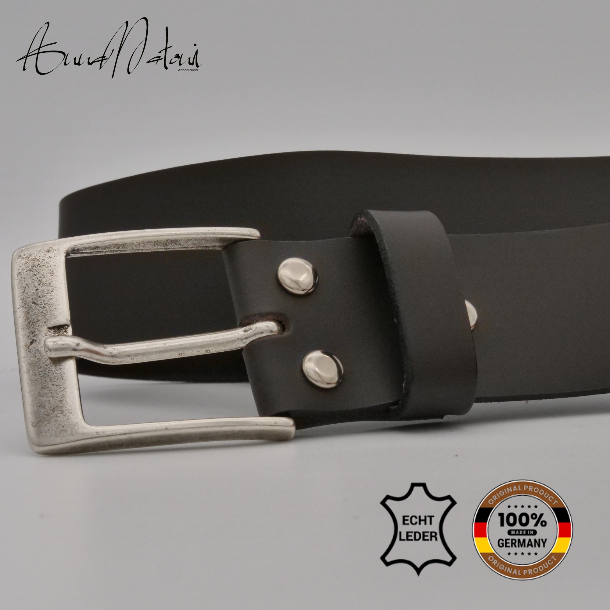 Thumbnail - AnnaMatoni Ledergürtel "AnnaMatoni Herren Ledergürtel Made in Germany 4cm echt Leder"