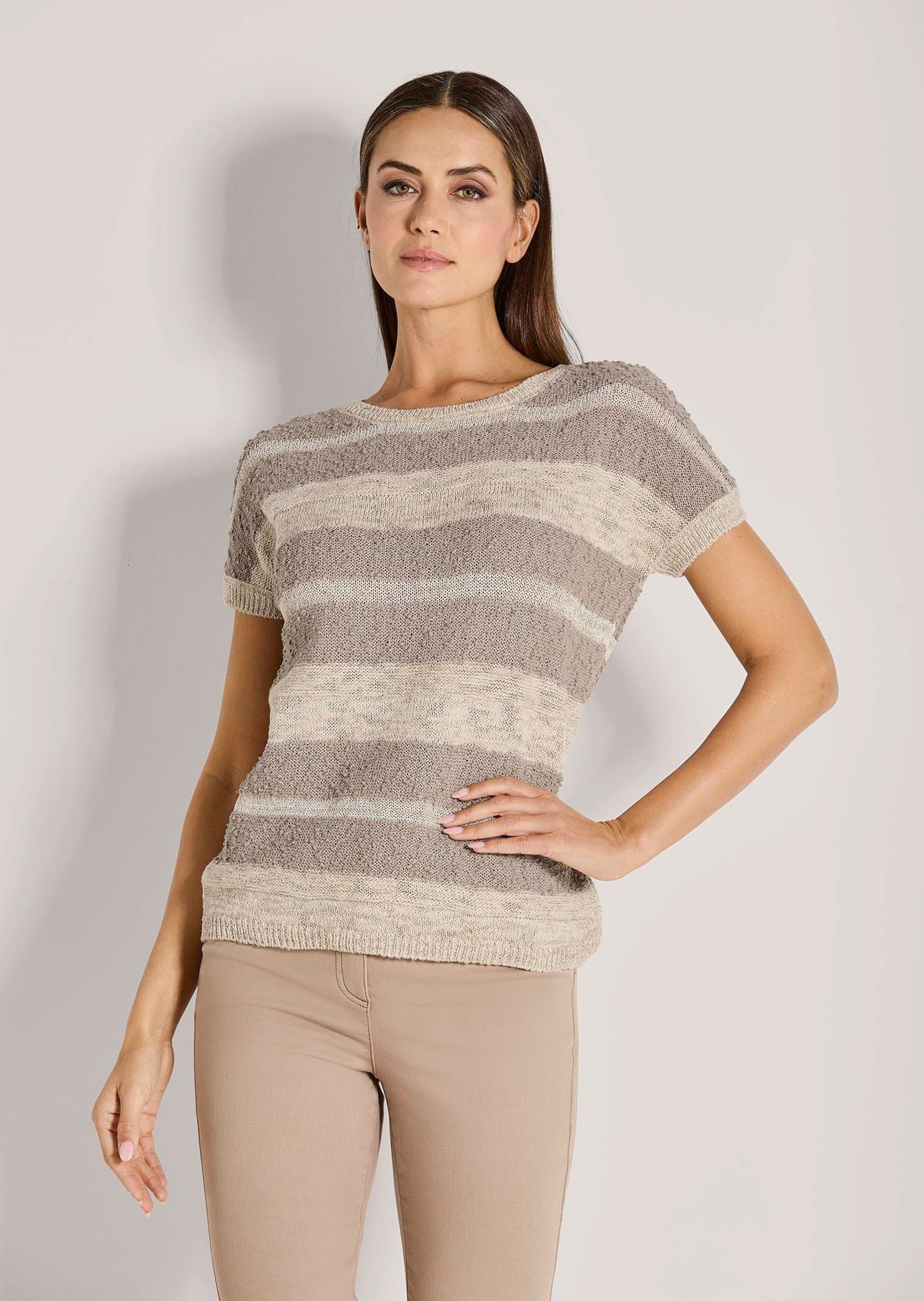 MADELEINE Longpullover "Pullover Kurzarm-Pullover mit Glanz-Effekt" günstig online kaufen