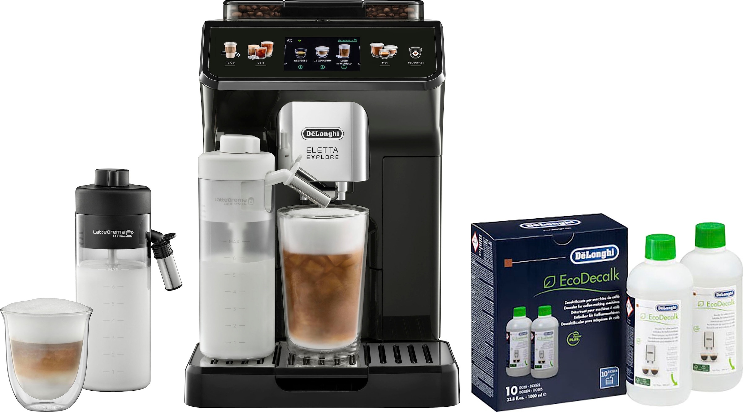 BAUR | Milchbehälter Espresseria auf Kaffeevollautomat Automatic kompact-LCD integrierter »EA829G Raten mit Display, Krups Latt\'Espress«,