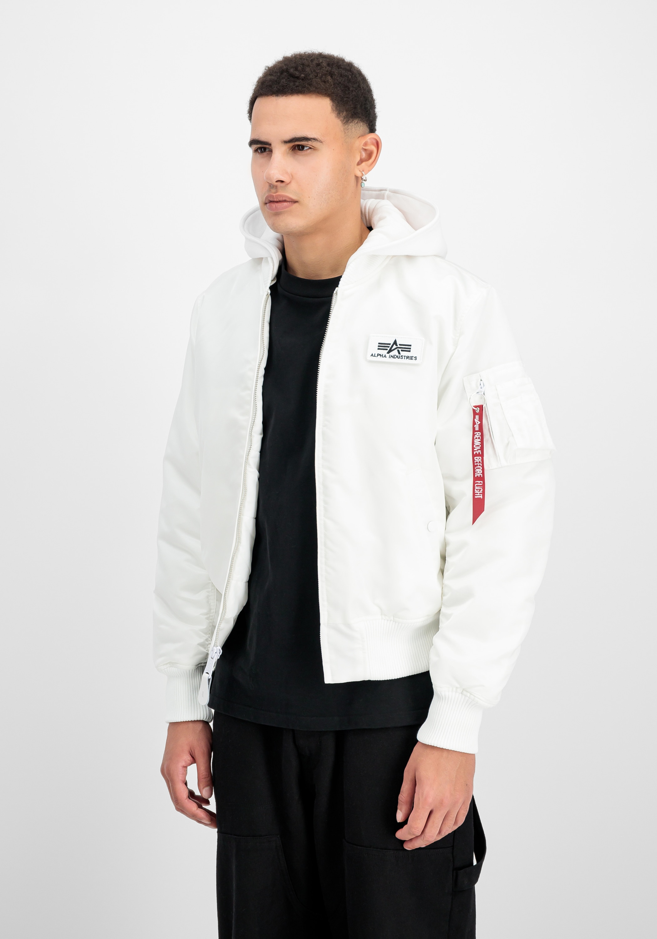 Alpha Industries Bomberjacke »Alpha Industries Men - Bomber Jackets MA-1 Zip Hood Backprint«