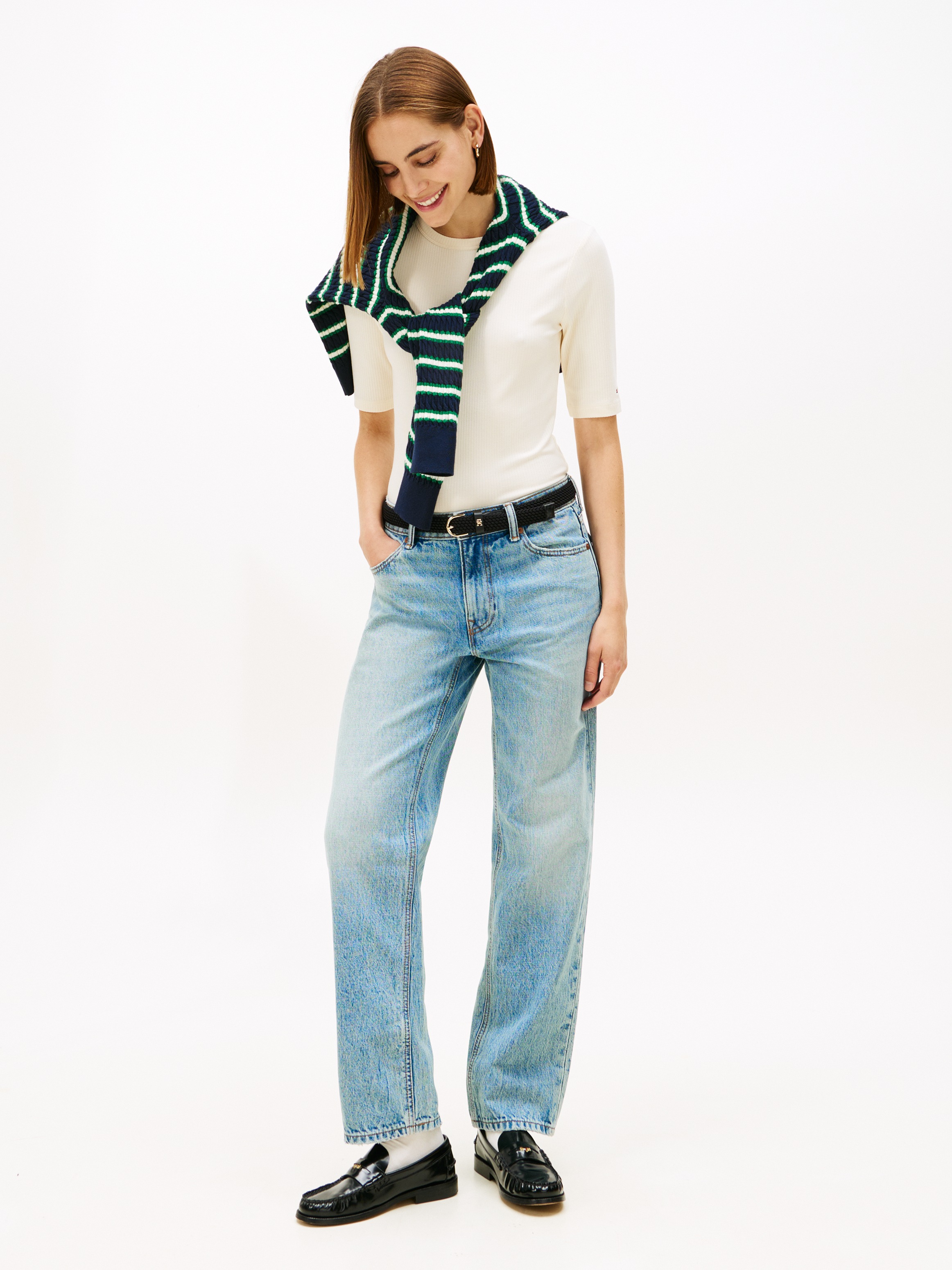 Thumbnail - Tommy Hilfiger Kurzarmshirt "SLIM 5X2 RIB C-NK 1/2 SLV mit Rundhals und Rippstruktur"