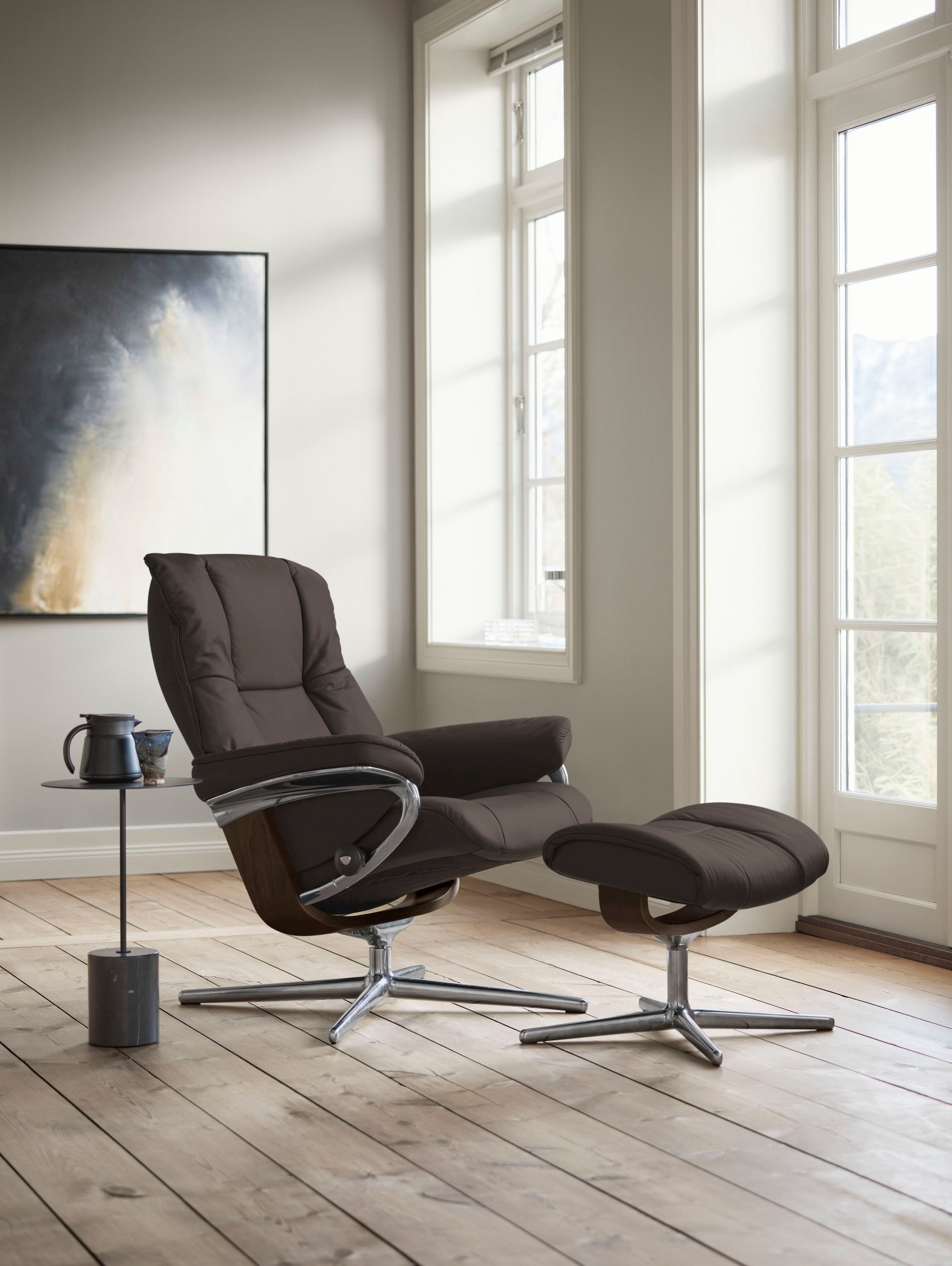 Stressless Relaxsessel "Mayfair" mit Cross Base, Größe S, M & L, Holzakzent Braun