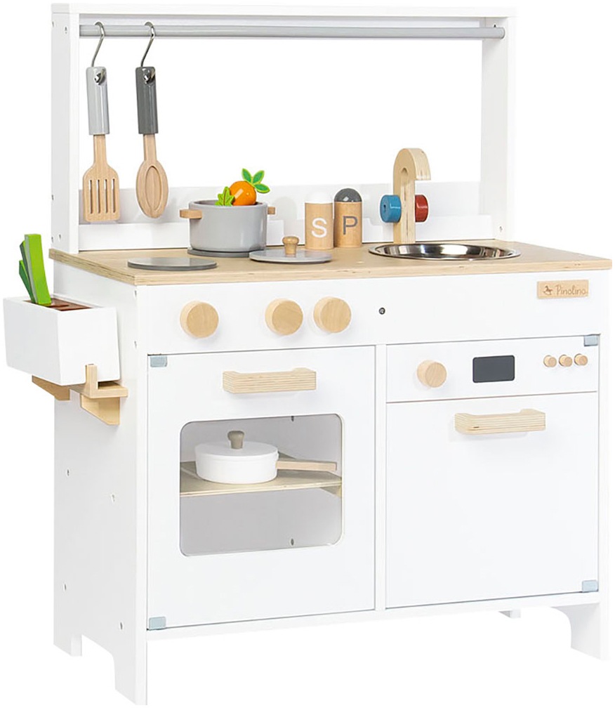 PINOLINO Kinder Spielküche "Stine", weiß, Holz, MDF, B:67cm H:77cm T:33cm, Spielküchen, FSC - schützt Wald