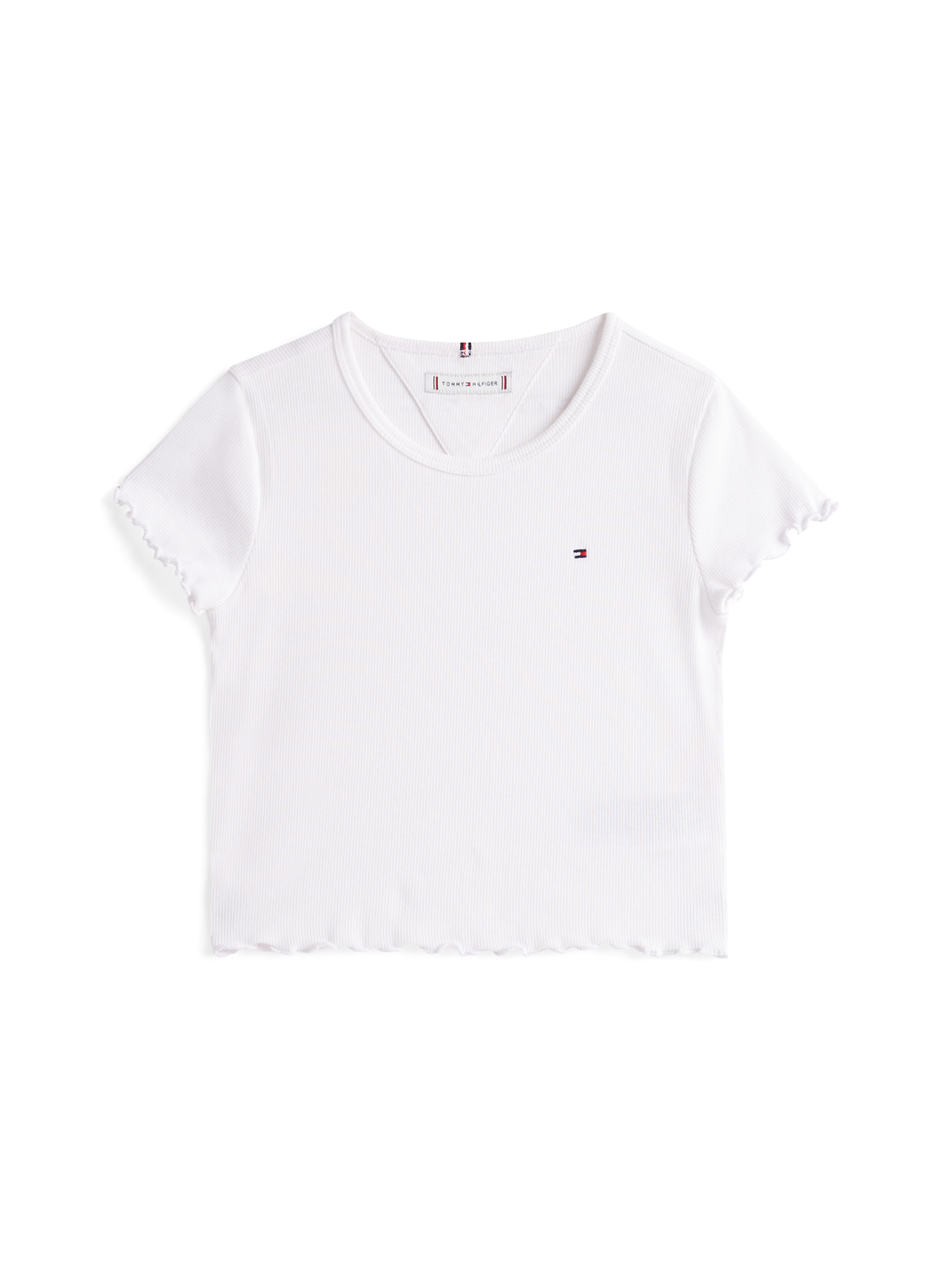 Tommy Hilfiger T-Shirt »ESSENTIAL RIB TOP SS«, mit Logostickerei