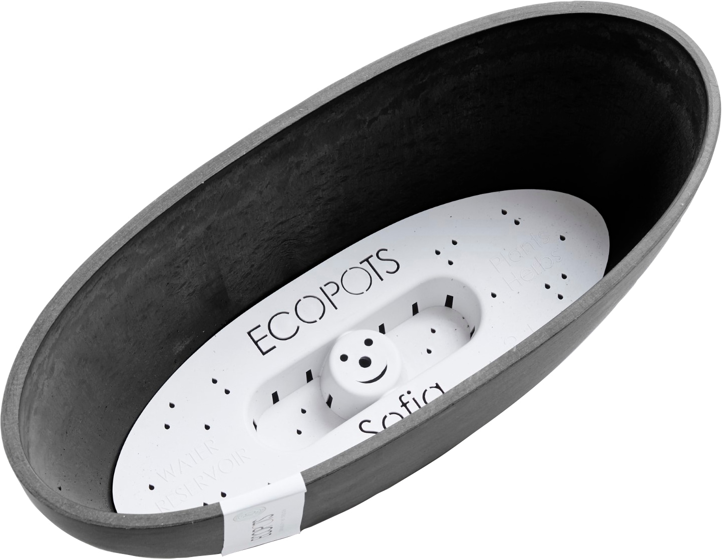 ECOPOTS Blumentopf »SOFIA Dark Grey«, BxTxH: 13x13x13,5 cm