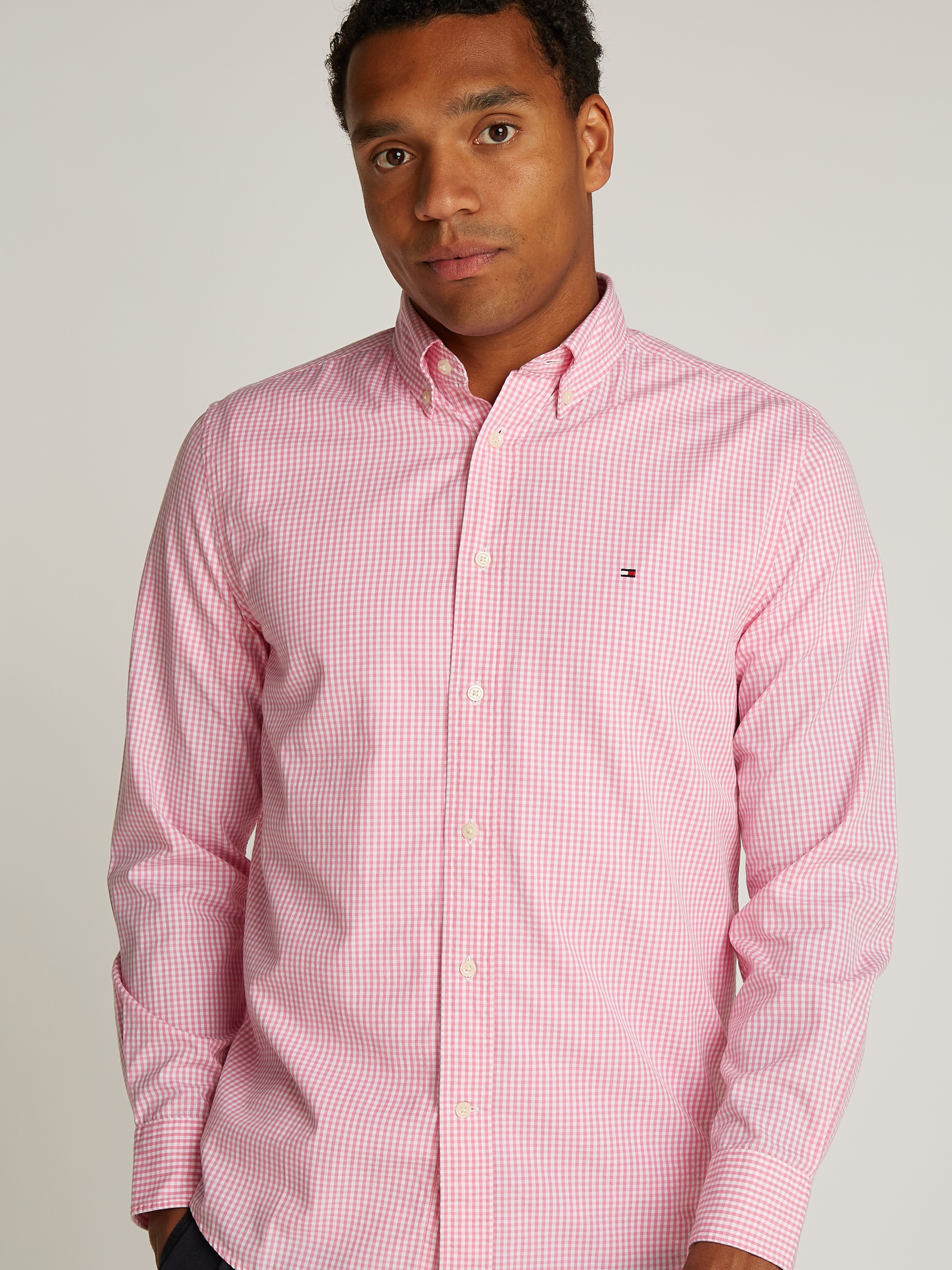Tommy Hilfiger Businesshemd »FLEX POPLIN GINGHAM RF SHIRT«, mit Karomuster