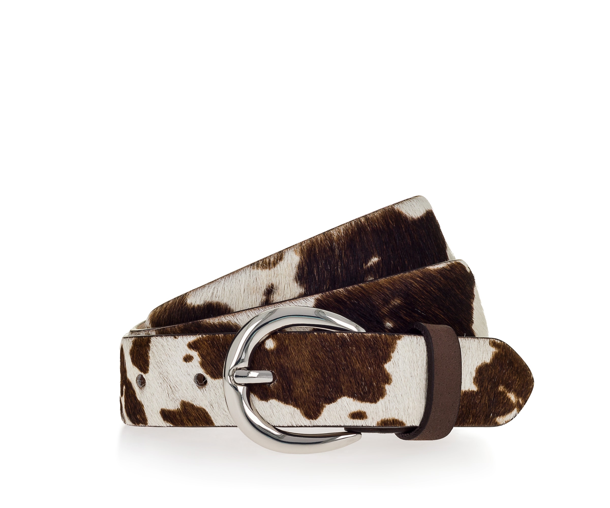 Tamaris Ledergürtel ""Elsa Silver"" mit Fell-Optik, aus Rindsleder, kürzbar, 3 cm breit