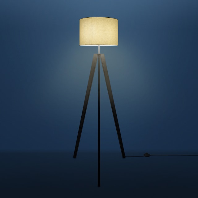 Paco Home Stehlampe »Canvas uni Color«, 1 flammig-flammig, Stehlampe  Vintage Fuß LED Lampe Wohnzimmer Skandinavischer Stil E27 | BAUR
