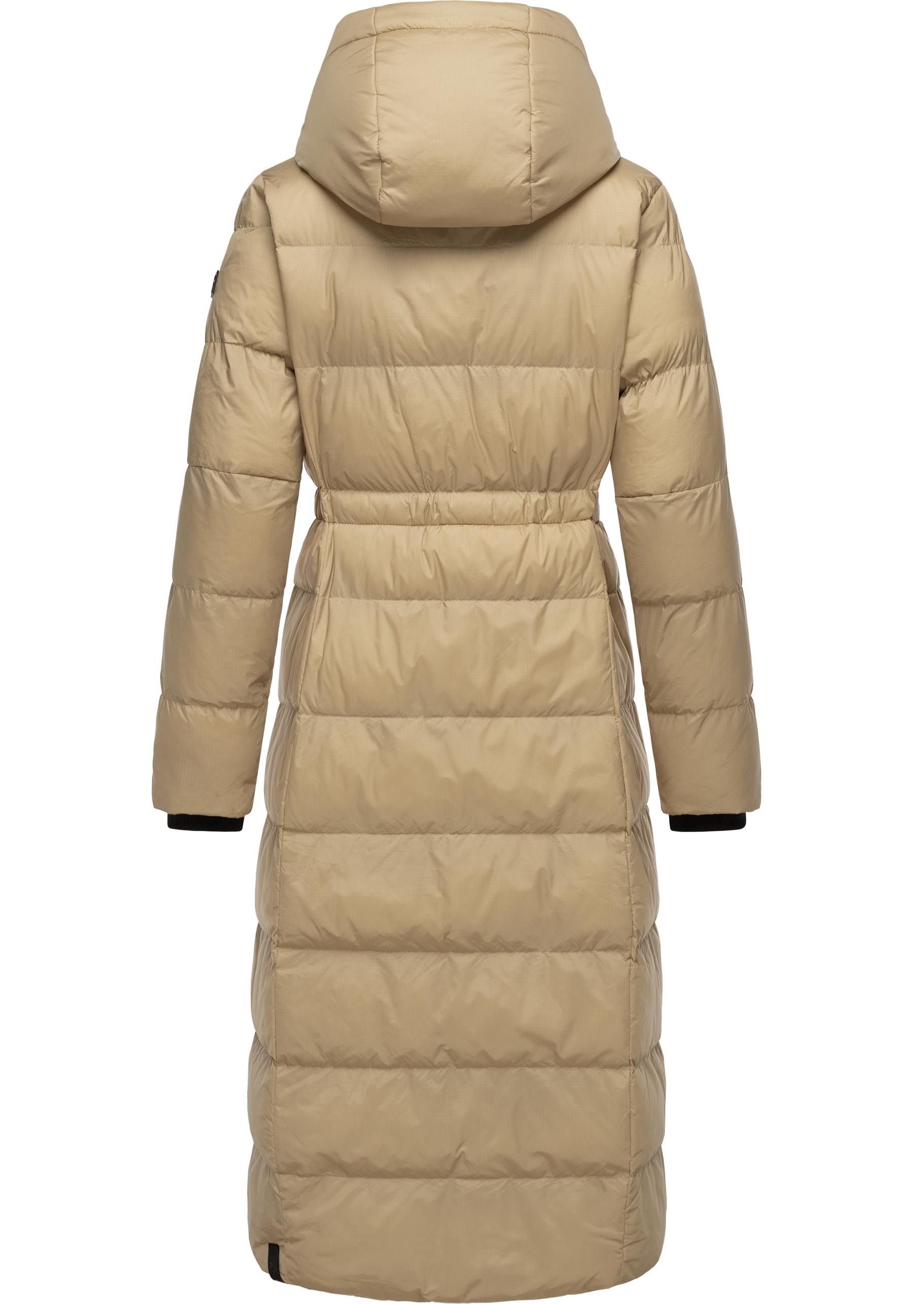 Ragwear Steppmantel »Niara Long«, Gesteppter langer Damen Mantel mit Bindeband