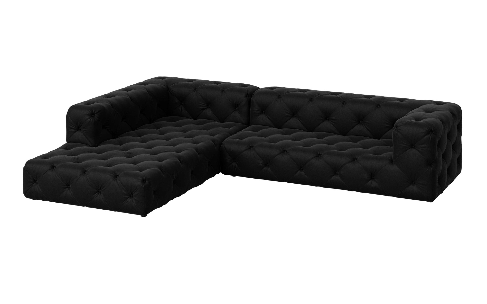 Places of Style Ecksofa »FOLLINA«, L-Form, mit klassischer Chesterfield-Knopfheftung