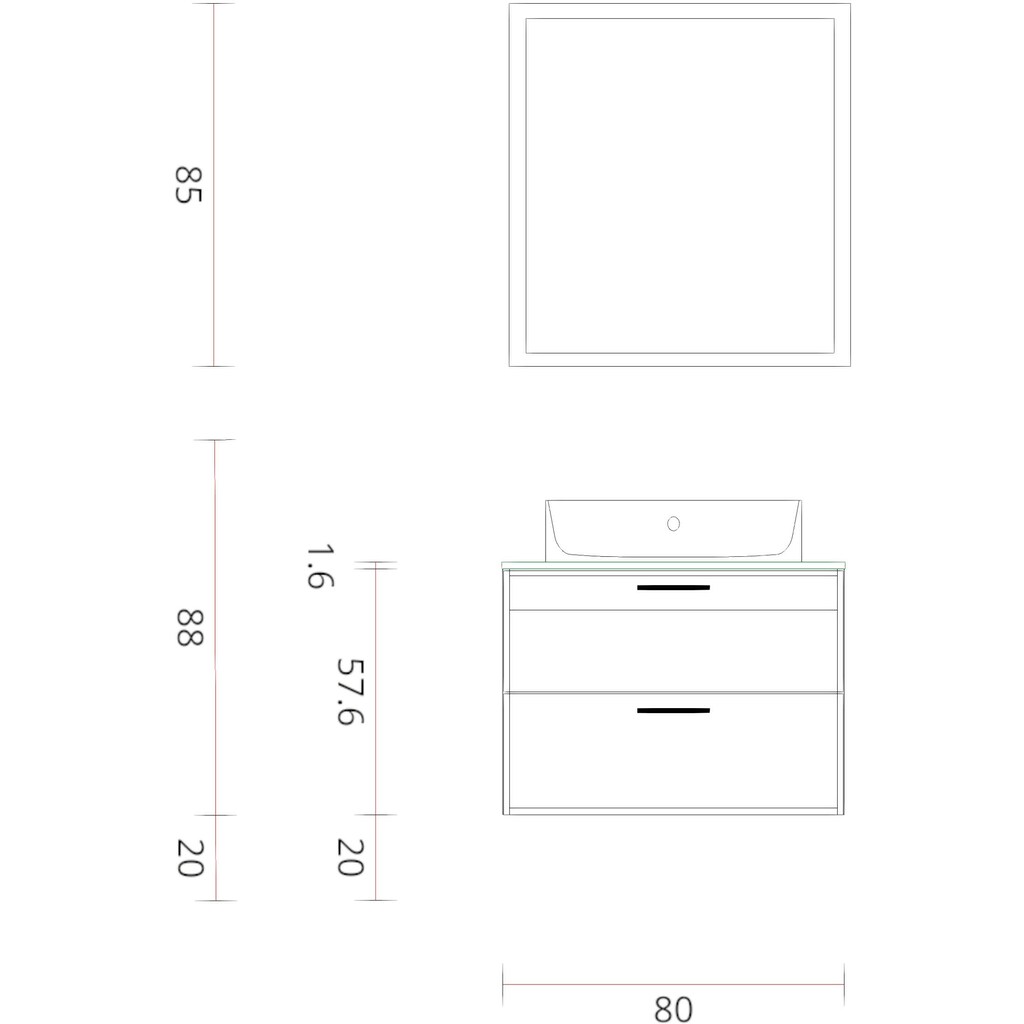 nobilia® elements Badmöbel-Set, (2 St.)