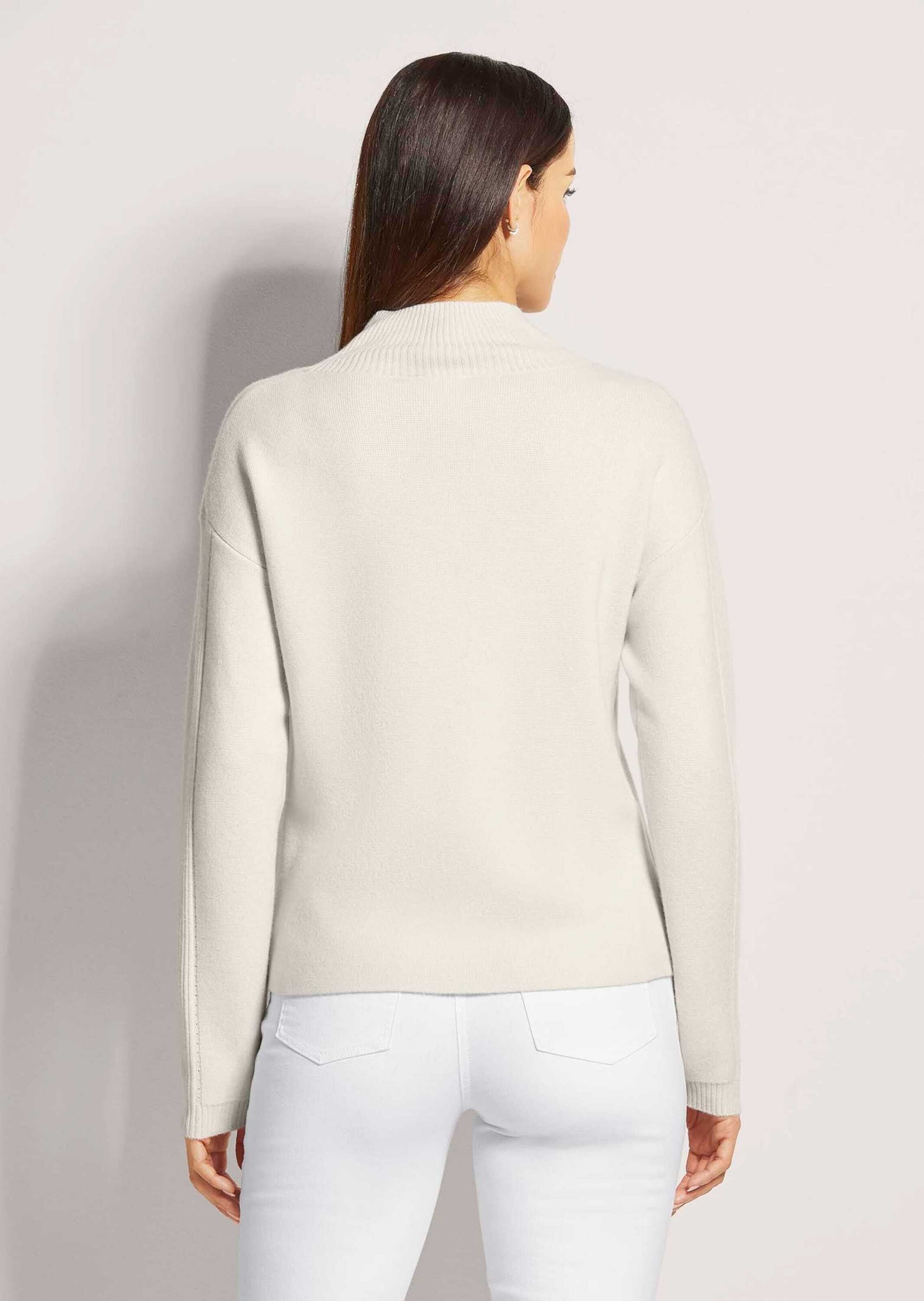 Madeleine Damen Longpullover Wollweiß Gr. 34 3