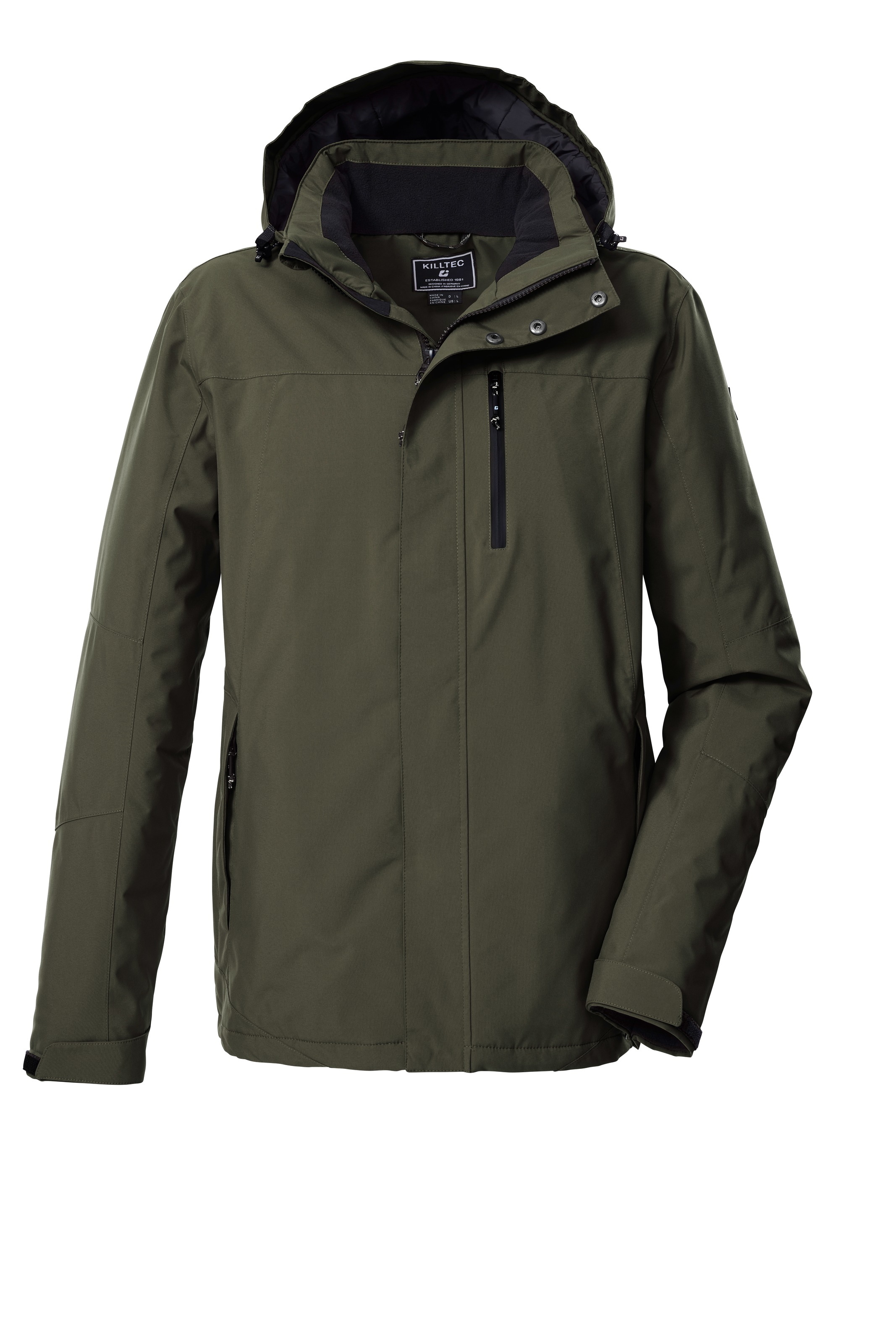 Funktionsjacke KILLTEC "KOW 90 MN JCKT", Herren, Gr. 3XL, olivgrün, Obermaterial: 100% Polyester;Futter: 100% Polyester;Füllung: 100% Polyester, Jacken Funktionsjacke, Wasser- und winddicht, atmungsaktiv, abnehmbare Kapuze, viele Taschen 3