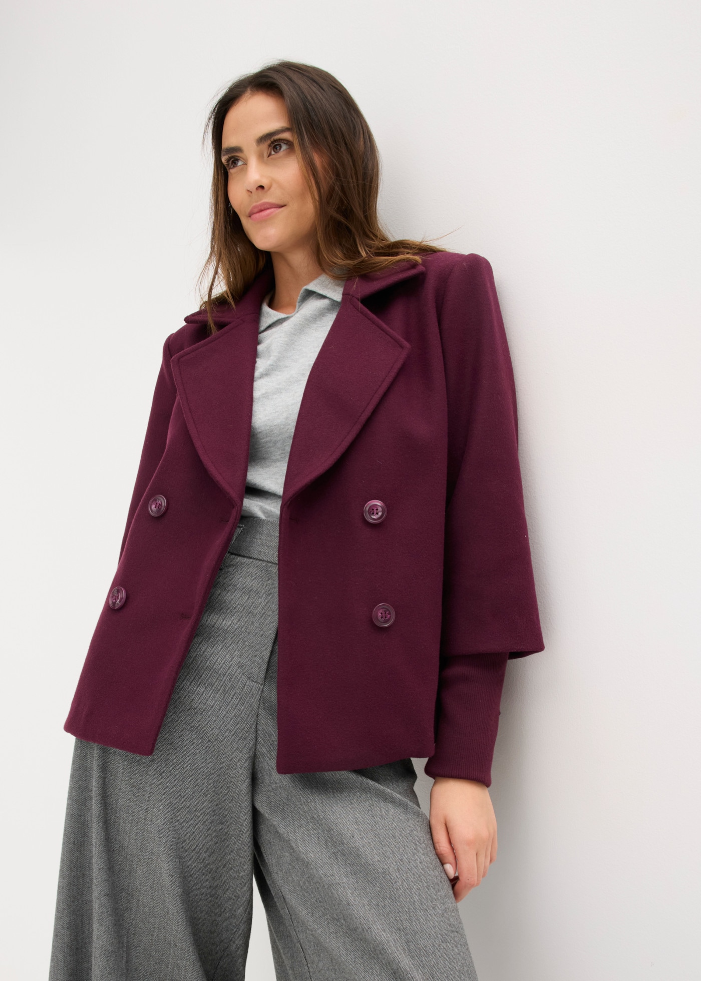 bonprix Cabanjacke mit Reverskragen, Regular Fit, aus Polyester