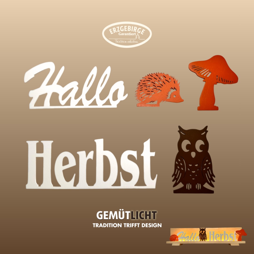 Weigla Dekofigur »Figurenset "Herbst" für WEIGLA Dekosockel, aus Holz« Erzgebirge garantiert, Herbstdeko für innen