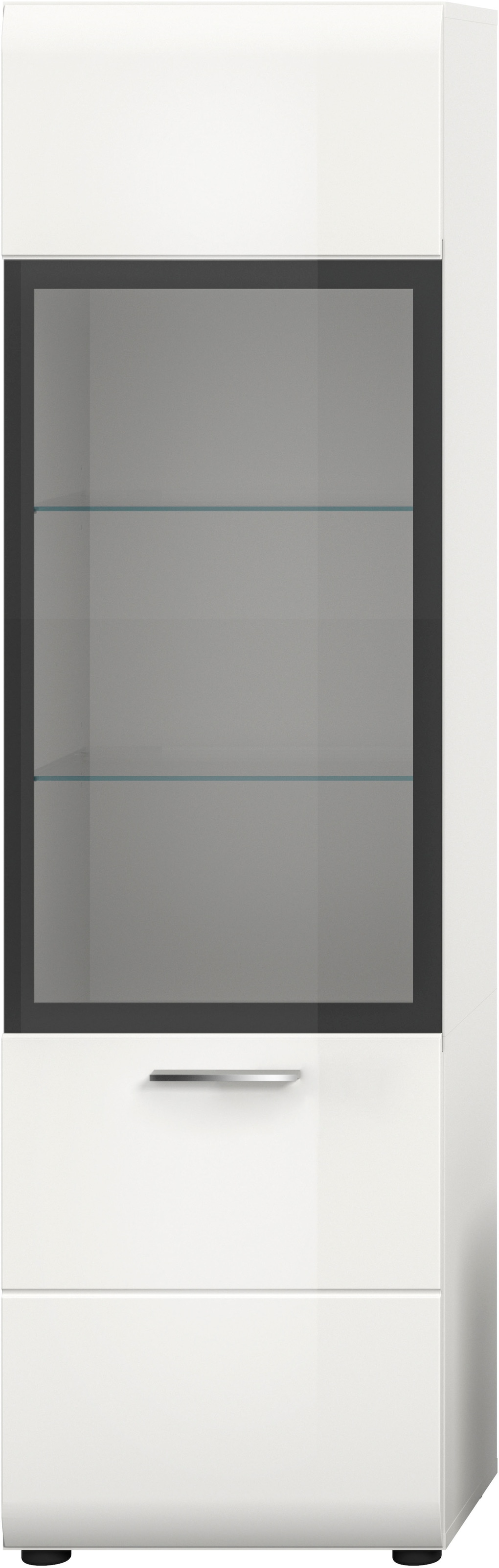 Home affaire Vitrine »FLORENZ, Höhe: 160 cm, hochwertige MDF-Front, Glastür, Glasböden« 1 Stk. tlg. Vitrine, Vitrine weiß, Vitrinenschrank, Wohnzimmervitrine, Wohnzimmer