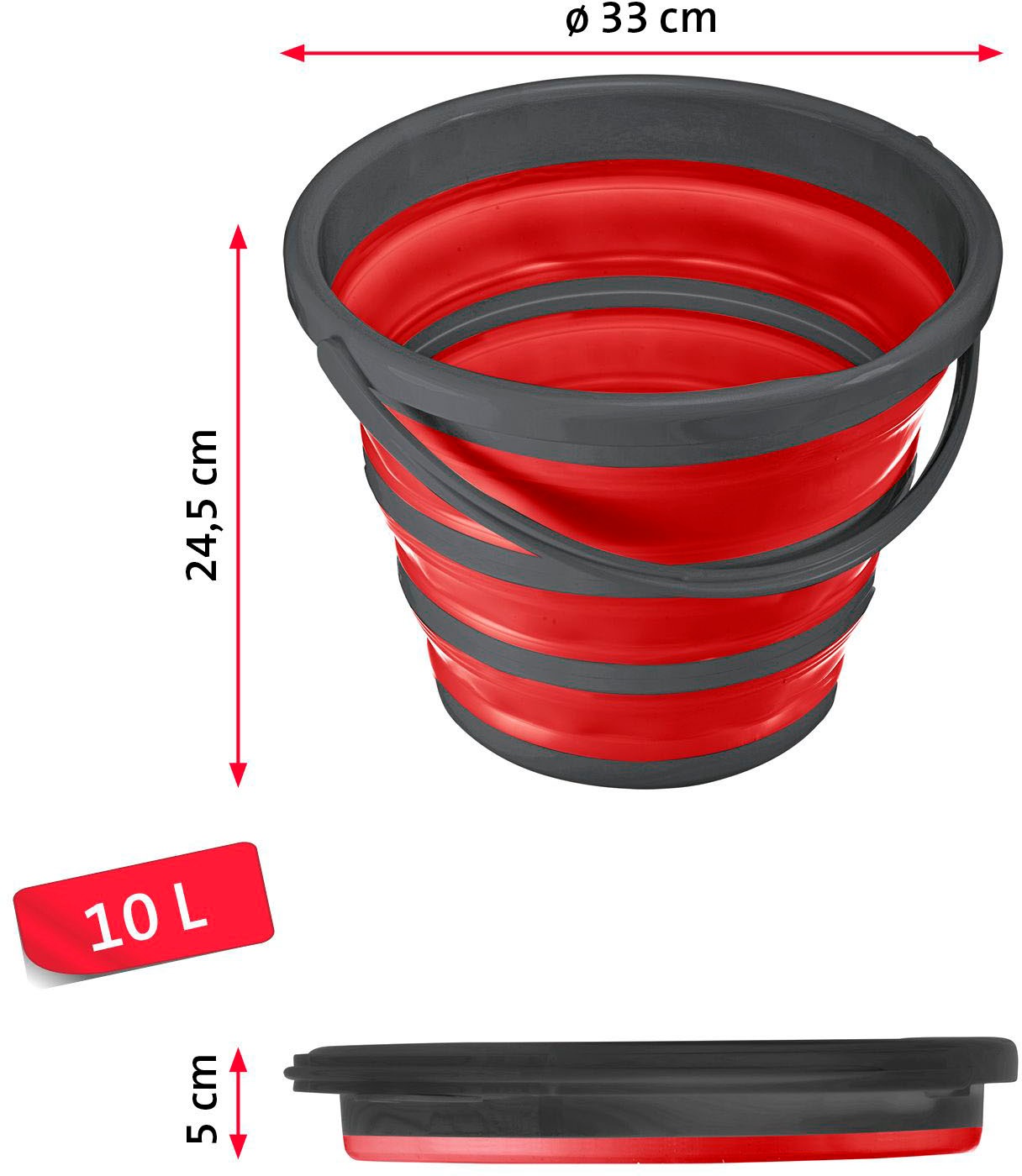 WESTMARK Falteimer, (1 tlg.), faltbar, 10 Liter, Kunststoff