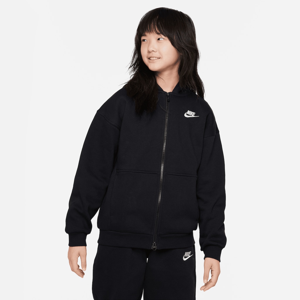 Nike Sportswear Kapuzensweatjacke »CLUB FLEECE BIG KIDS' (GIRLS') OVERSIZED FULL-ZIP HOODIE«