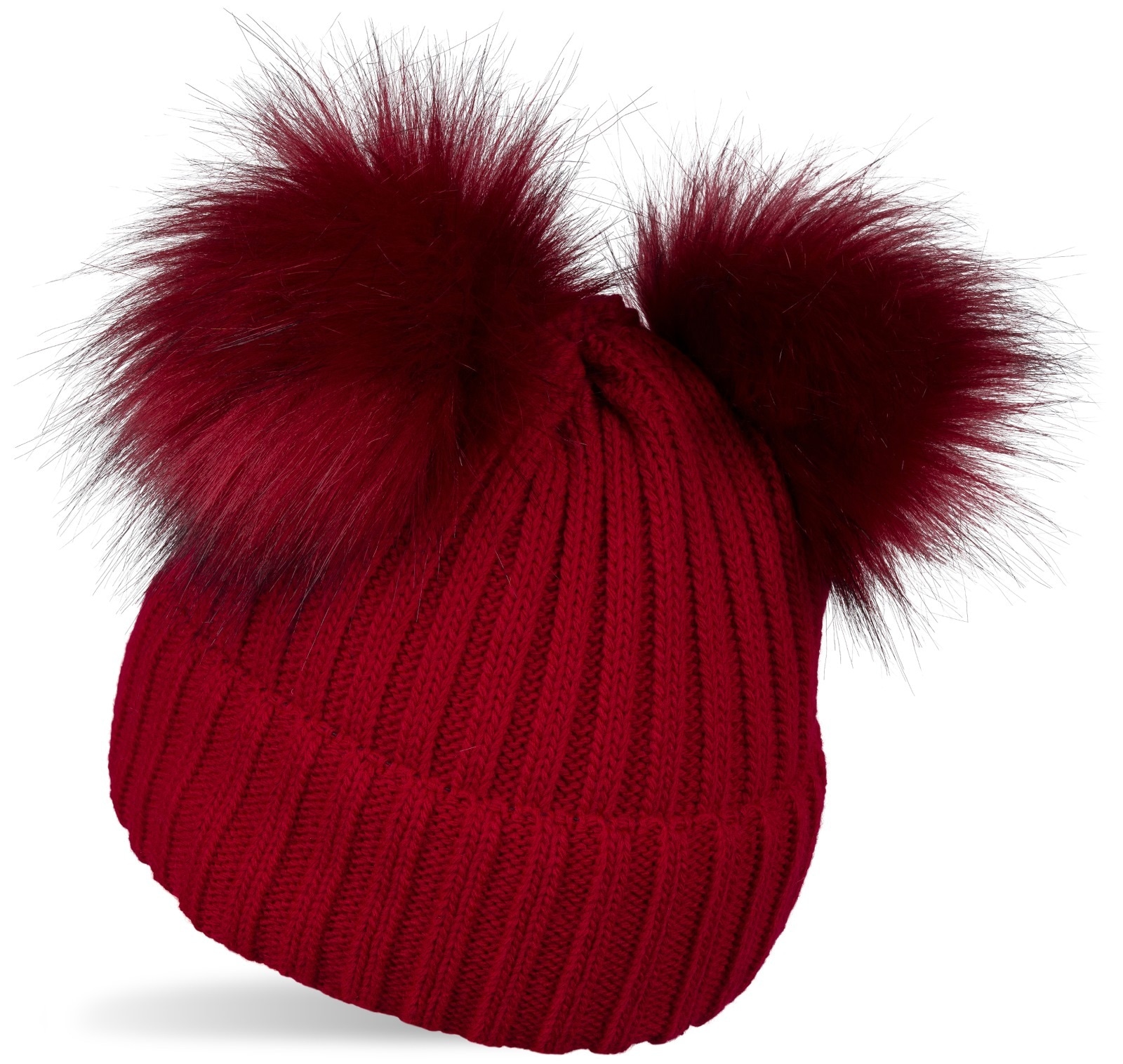 styleBREAKER Bommelmütze "Kinder Bommelmütze mit zwei Bommel" 1 Stk.