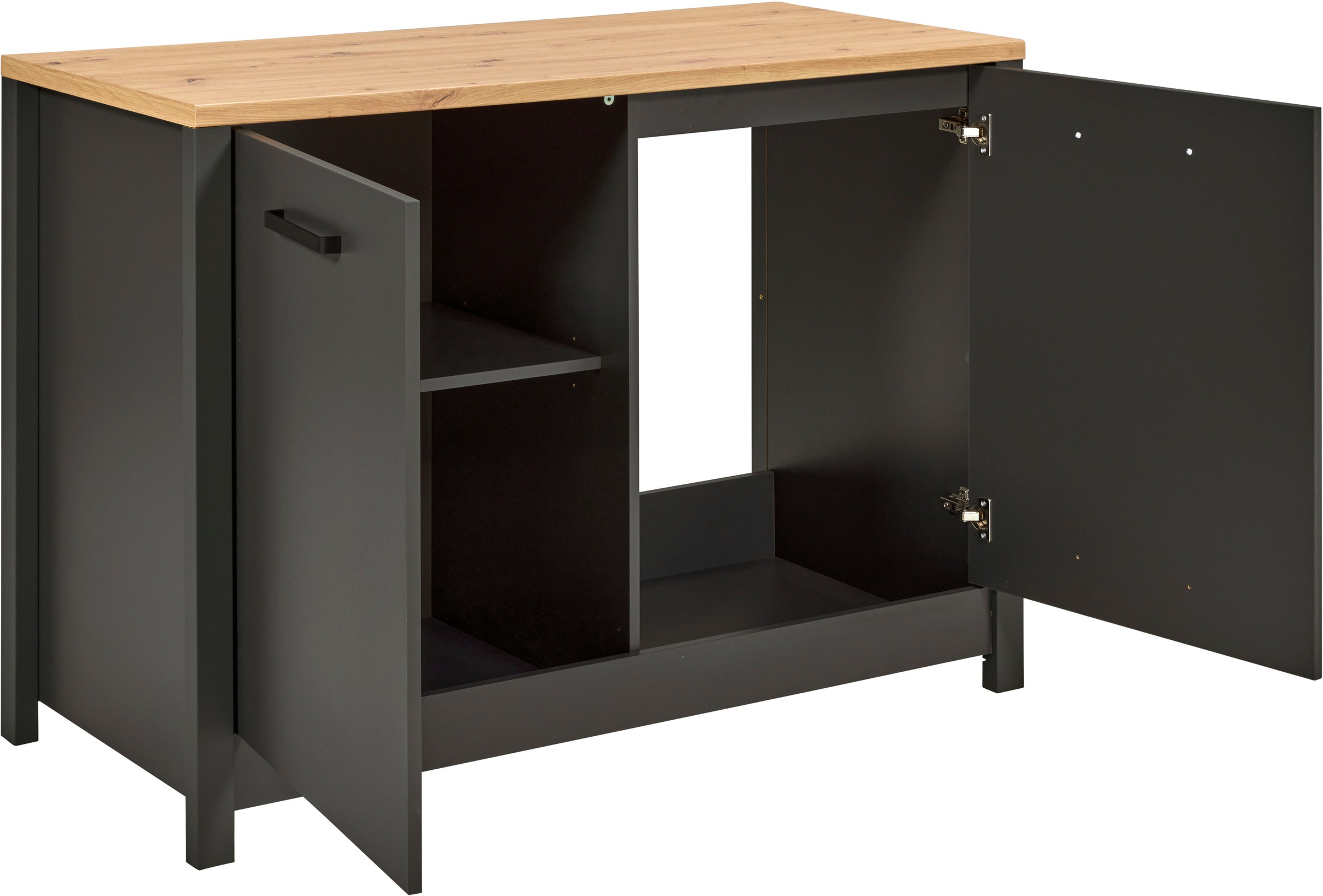 Inter Link Pantryküche »Veneto« Ohne E-Geräte, für Spüle & Spülmaschine, Soft-Close, B: 130 cm