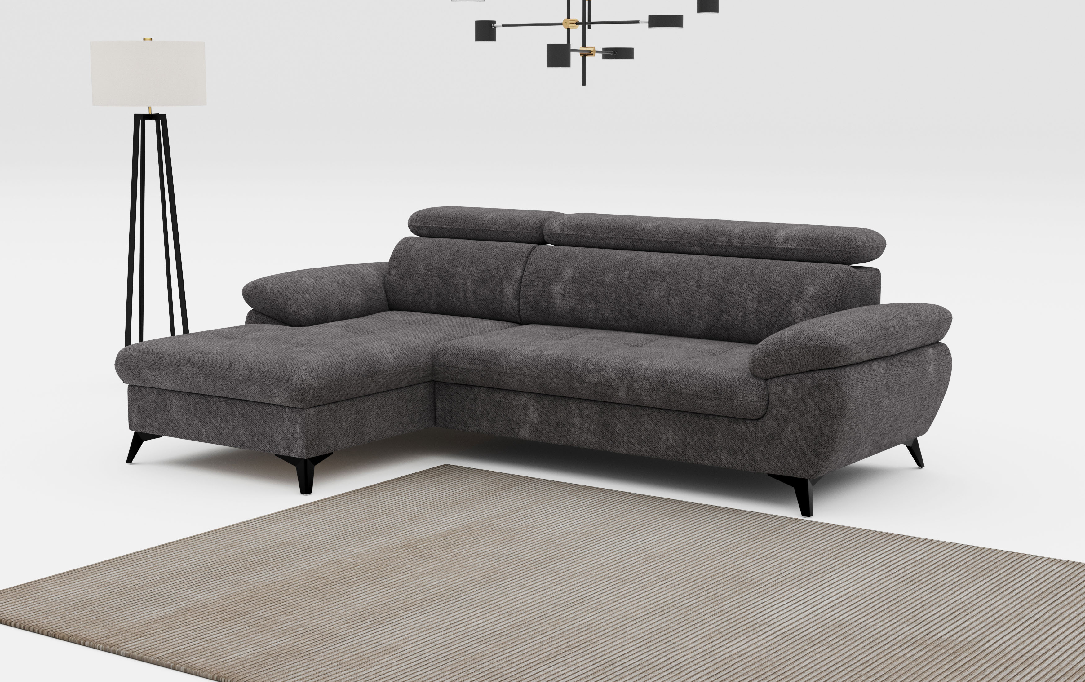 COTTA Ecksofa "Hudson" optional mit Schlaffunktion und XL Bettkasten, Liegefläche 190x119cm