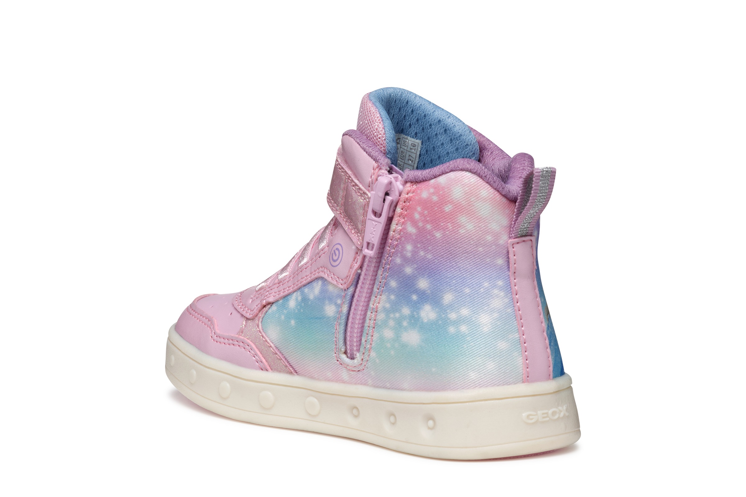 Thumbnail - Geox Sneaker "J SKYLIN GIRL Blinkschuh" Schnürboots, Blinkschuh mit Glitzer und Blinkfunktion