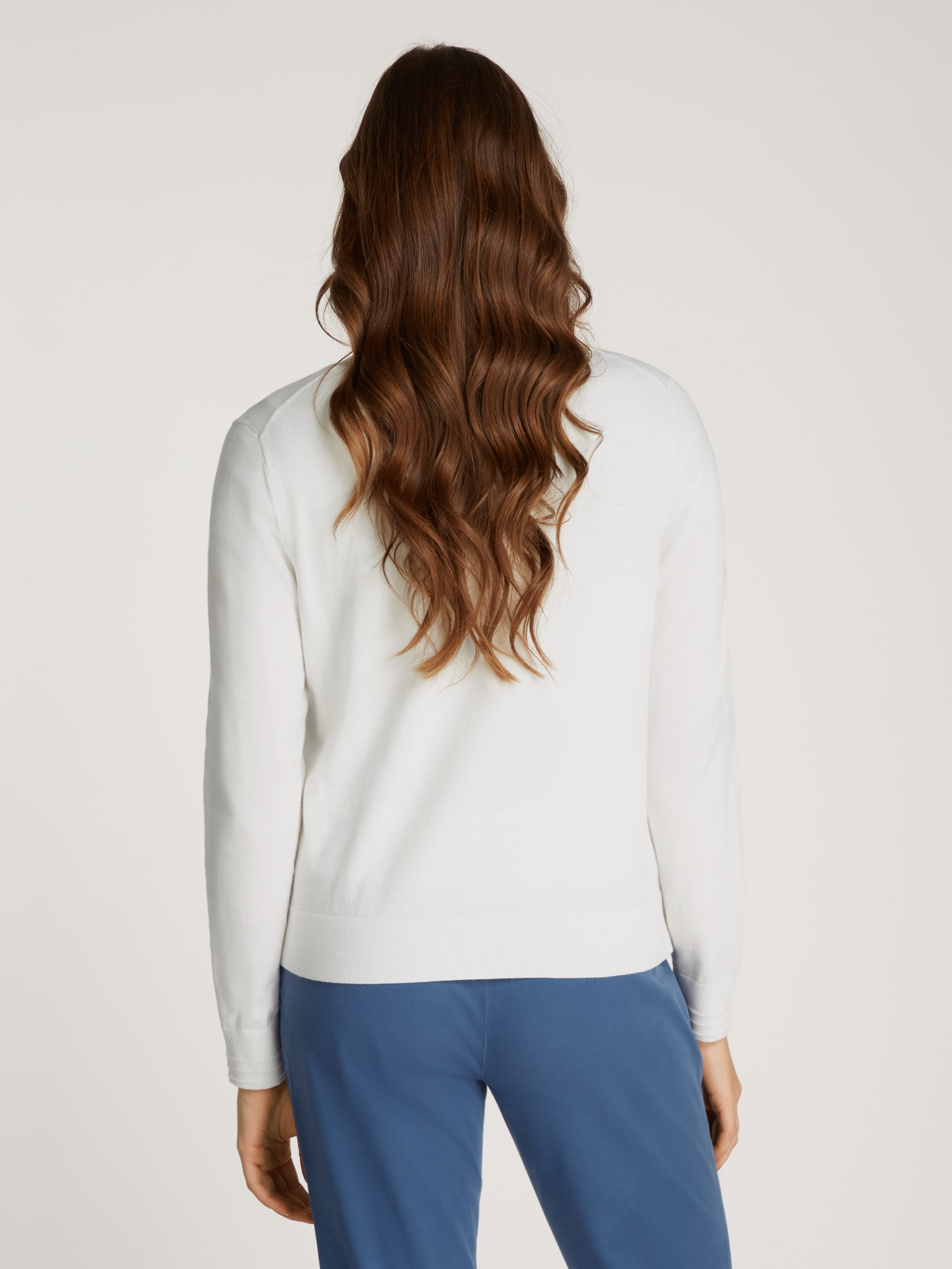 Tommy Hilfiger Cardigan »CO JERSEY STITCH CARDIGAN«, mit Logostickerei