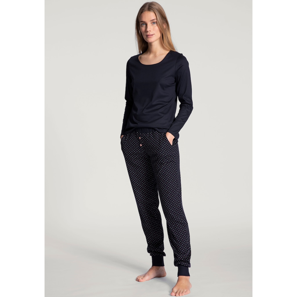 CALIDA Loungehose »Favourites Dreams«, Pants mit Bündchen, gepunktet, Interlock-Qualität