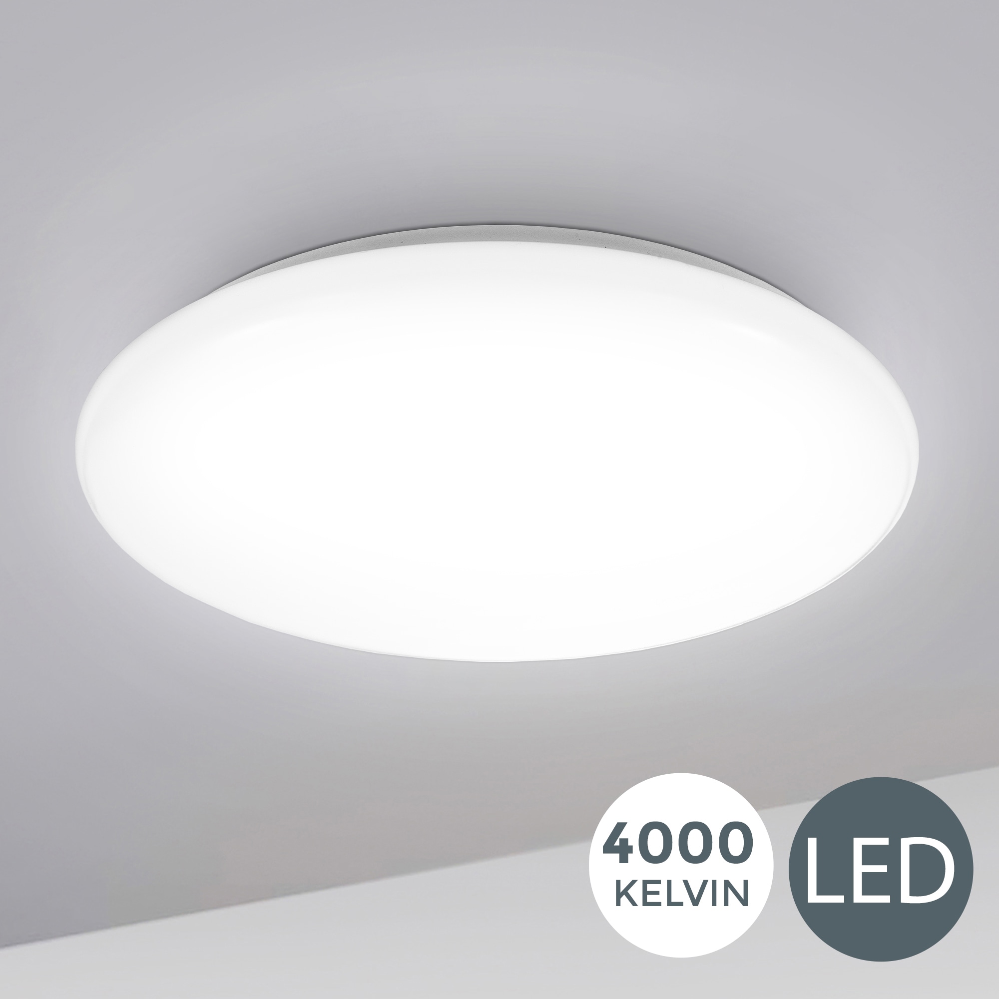 B.K.Licht LED Deckenleuchte »Leonis«, 1 flammig-flammig, LED Deckenlampe 28cm 12W Wohnzimmer Design-Lampe Leuchte Weiß