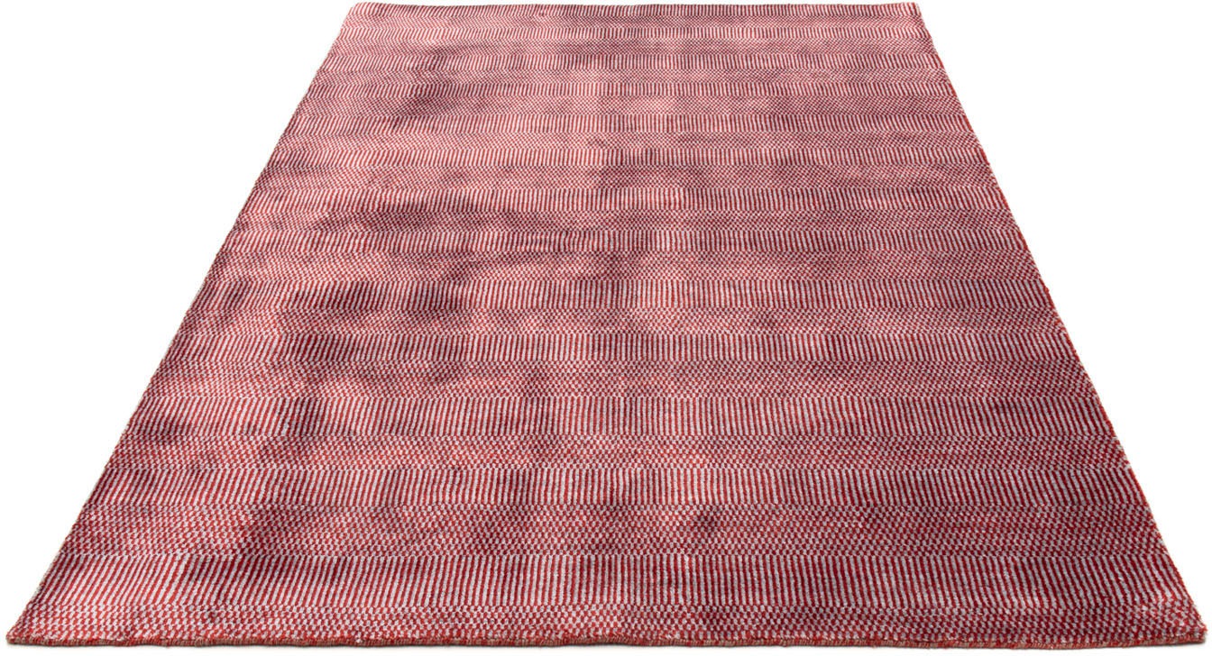 morgenland Designteppich "Designer Streifen Rosso 201 x 142 cm", rechteckig, Sehr weicher Flor