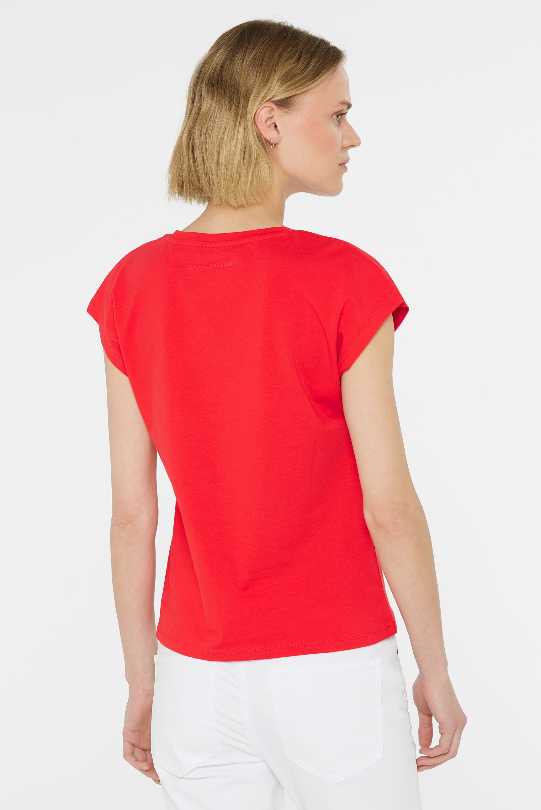 SENSES.THE LABEL V-Shirt mit überschnittenen Schultern