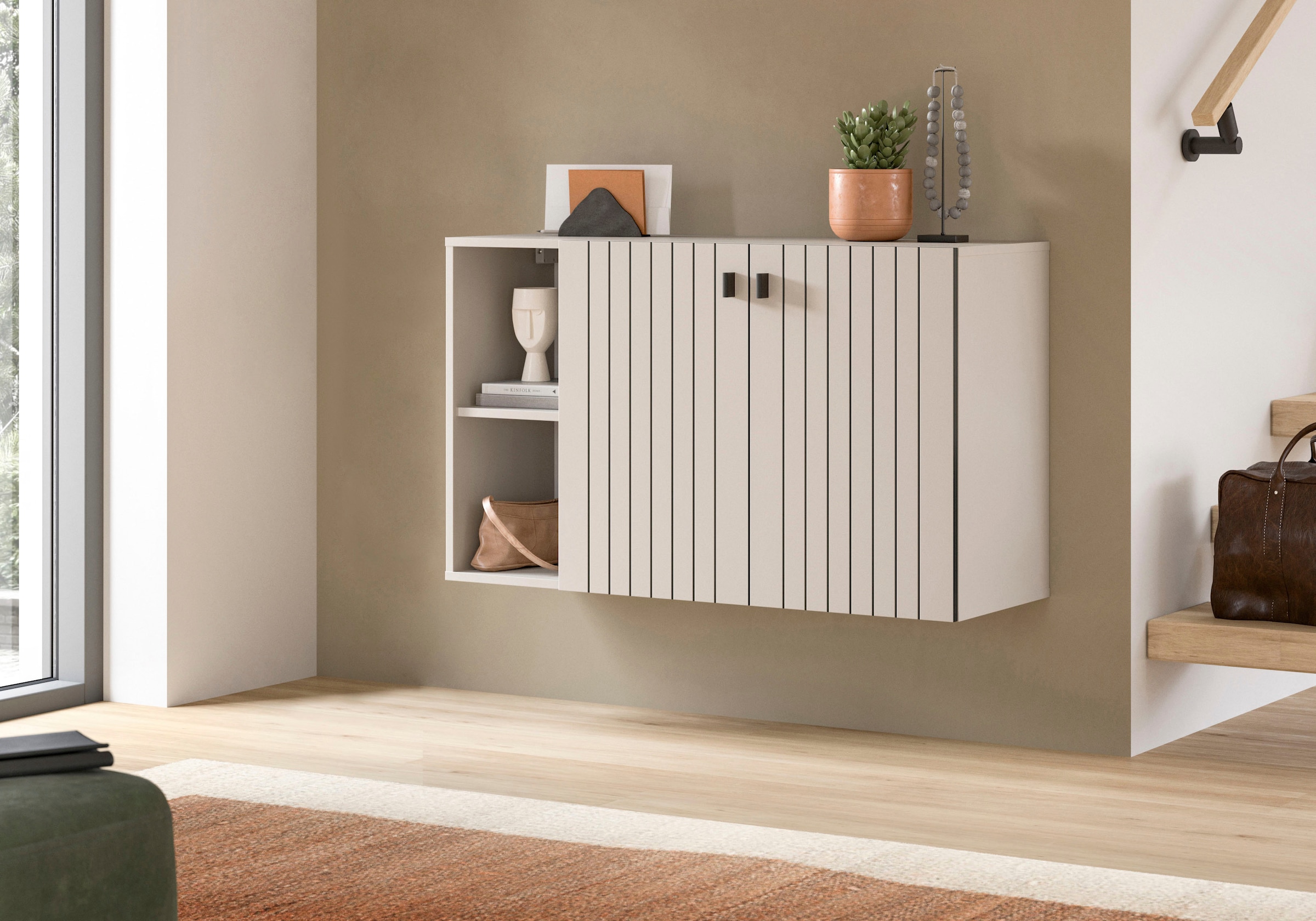 INOSIGN Schuhschrank "TATIO, Breite 106 cm, hängend, Rillenopik, offene Fäc günstig online kaufen