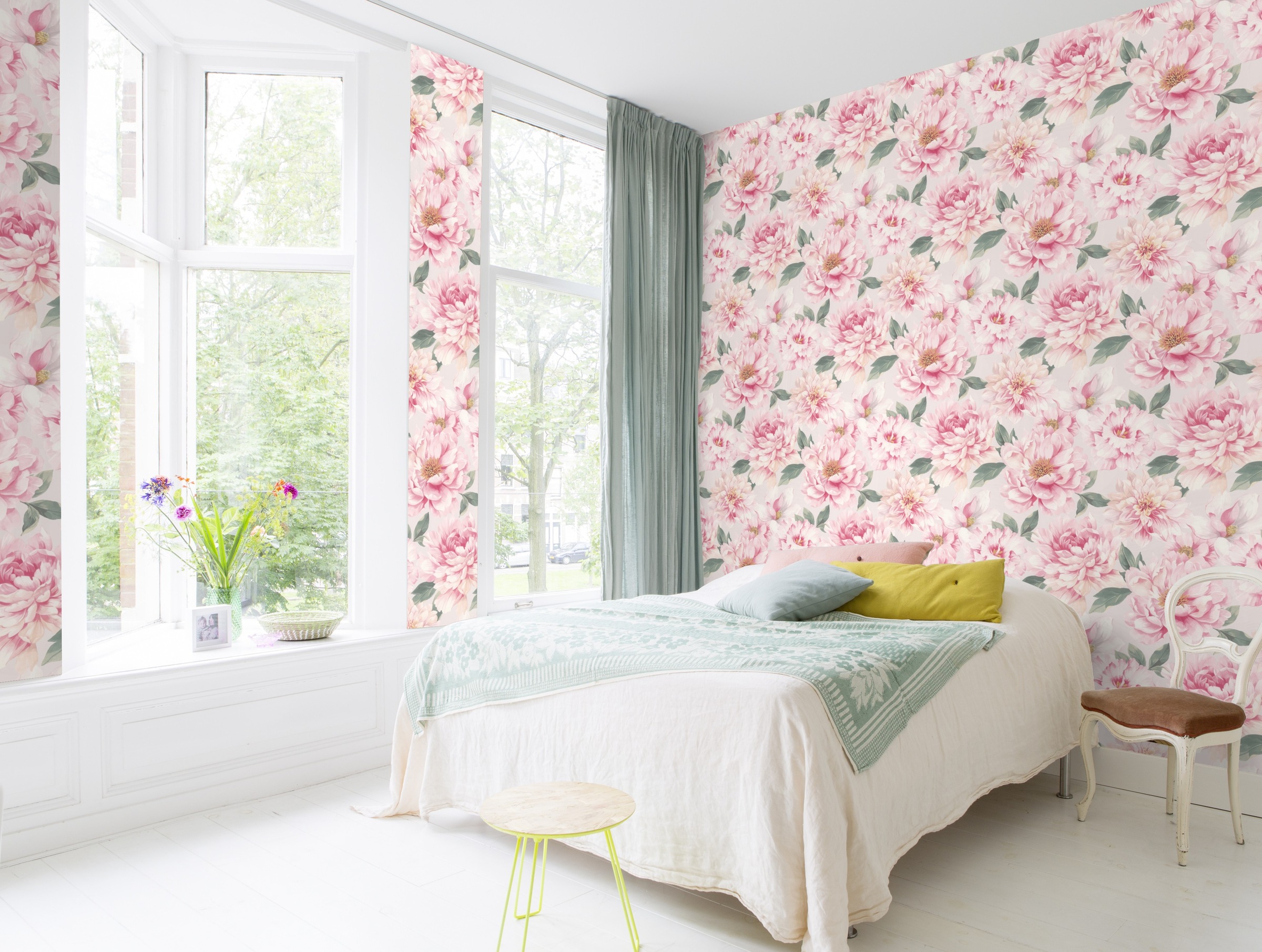 Thumbnail - Rasch Papiertapete "Tapete 201345 mit Blumen" geblümt glatt Blumentapete