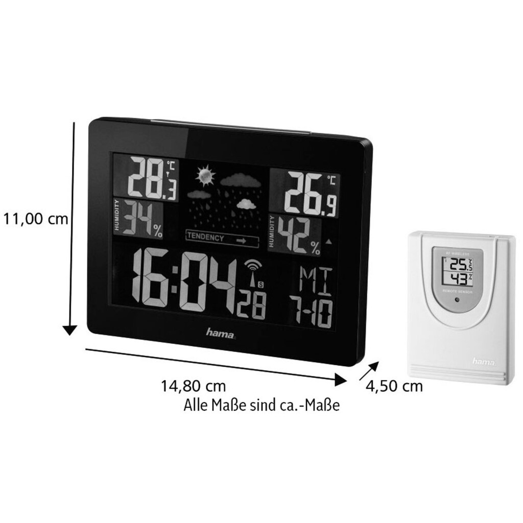 Hama Wetterstation »mit Außensensor, Funk, Innen-/Außentemperatur, Wettervorhersage«