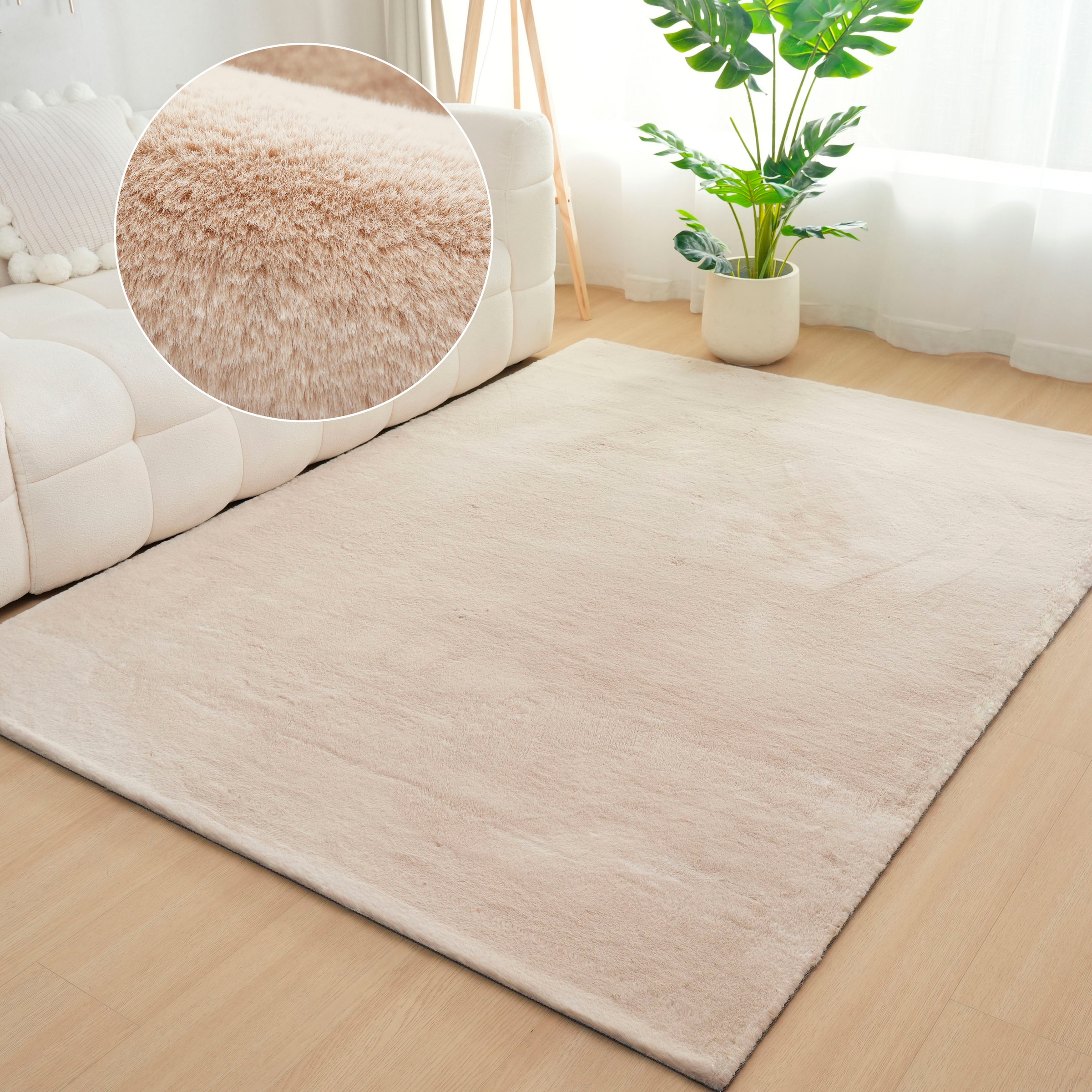 Bruno Banani Fellteppich "Rabbit 2, Kunstfell Teppich, Modern" rechteckig 2 günstig online kaufen