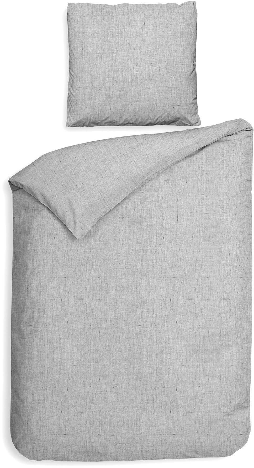 Heckett & Lane Bettwäsche "Franela" 2 Stk. tlg. Uni Design, hochwertiges Fl günstig online kaufen