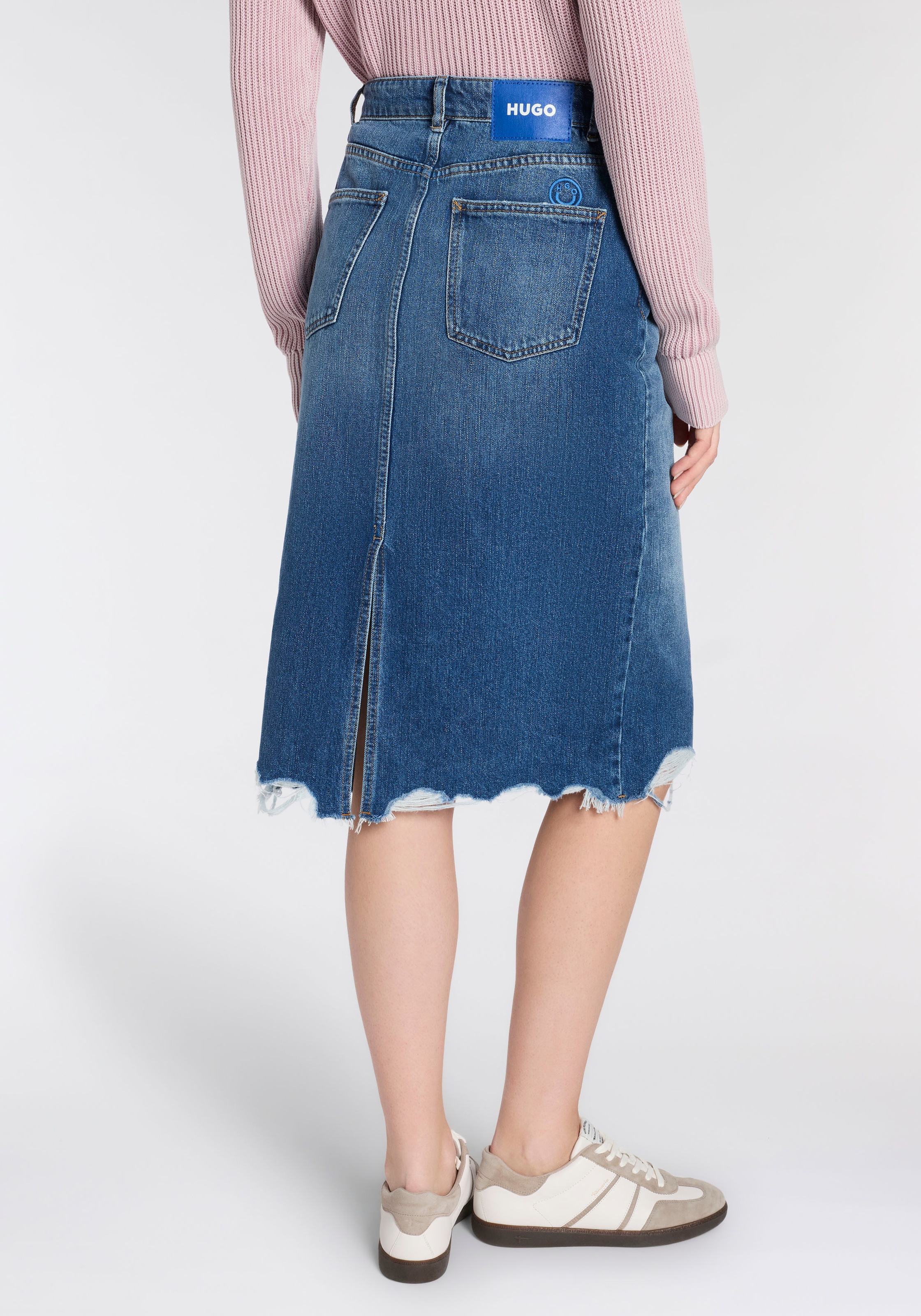 HUGO Blue Jeansrock "Gadele" Mid Rise, in Midi-Länge günstig online kaufen