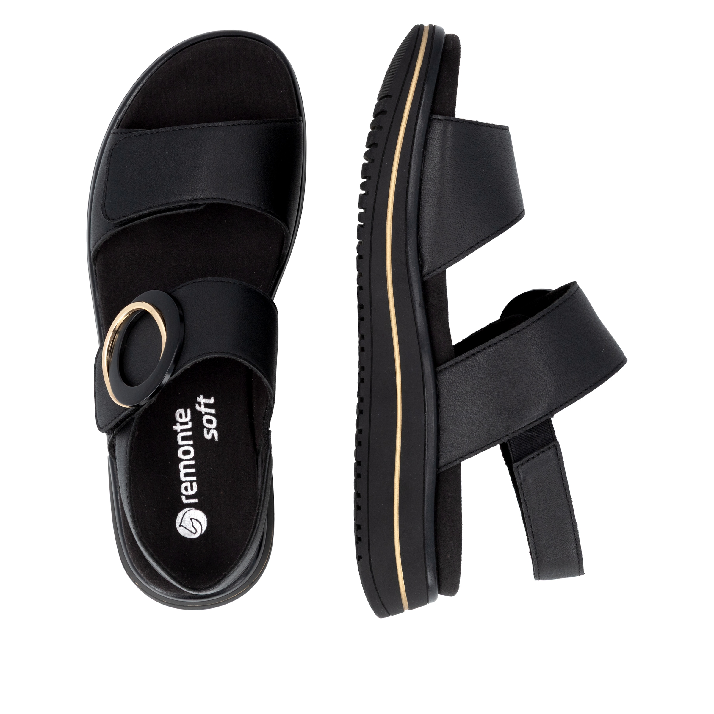Remonte Plateausandale  Sommerschuh, Sandalette mit Softfußbett und zwei Klettverschlüssen