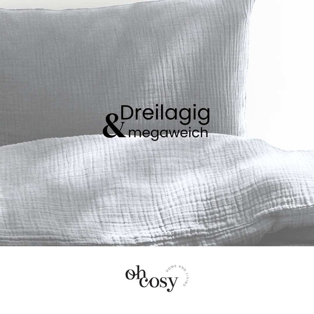 Oh cosy Bettwäsche »Sally aus superweichem Musselin, 135x200cm + 80x80cm«, Made in Green