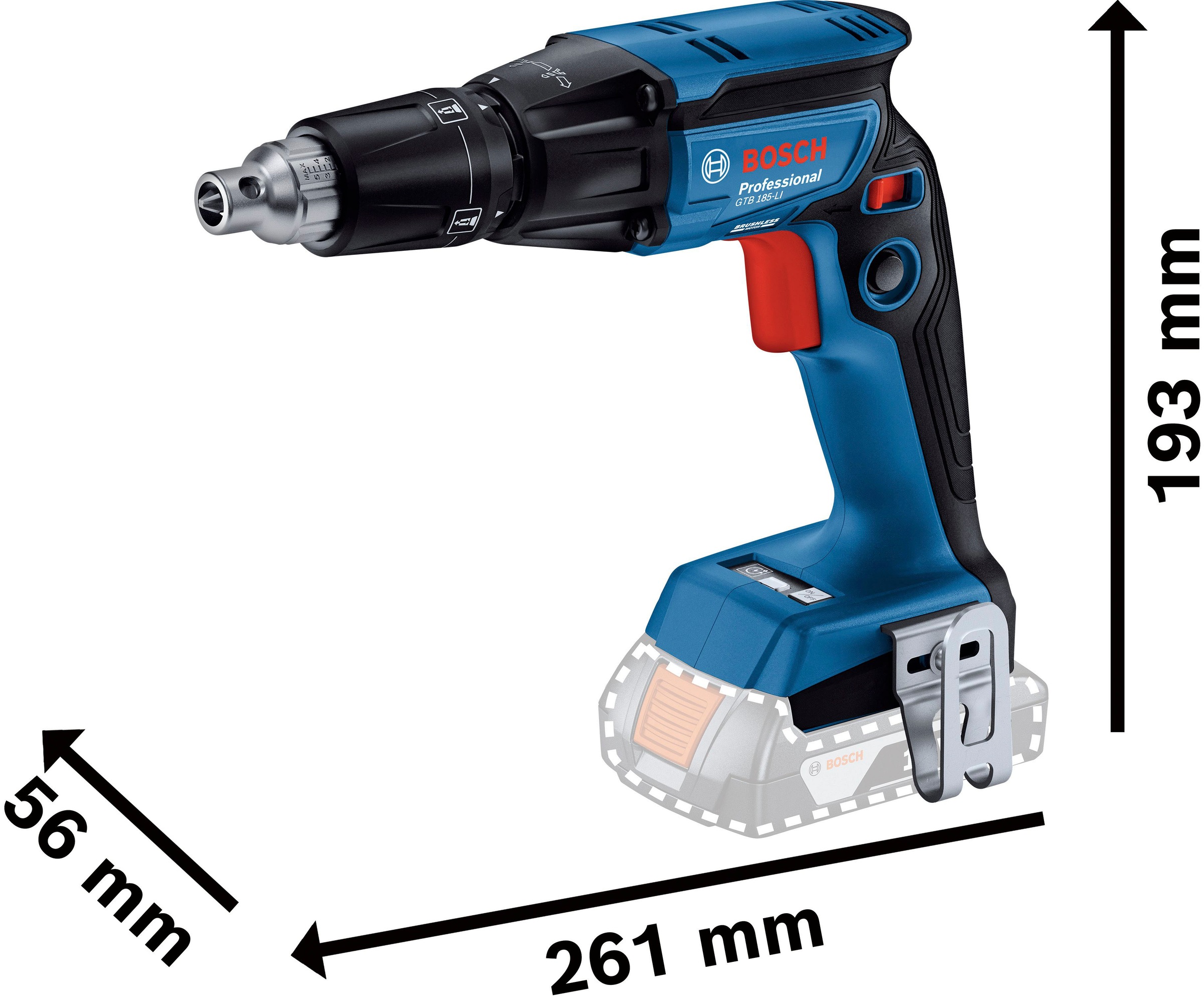 Bosch Professional Akku-Trockenbauschrauber »GTB 18V-45 (solo;«, (Set), ohne Akku, ohne Ladegerät