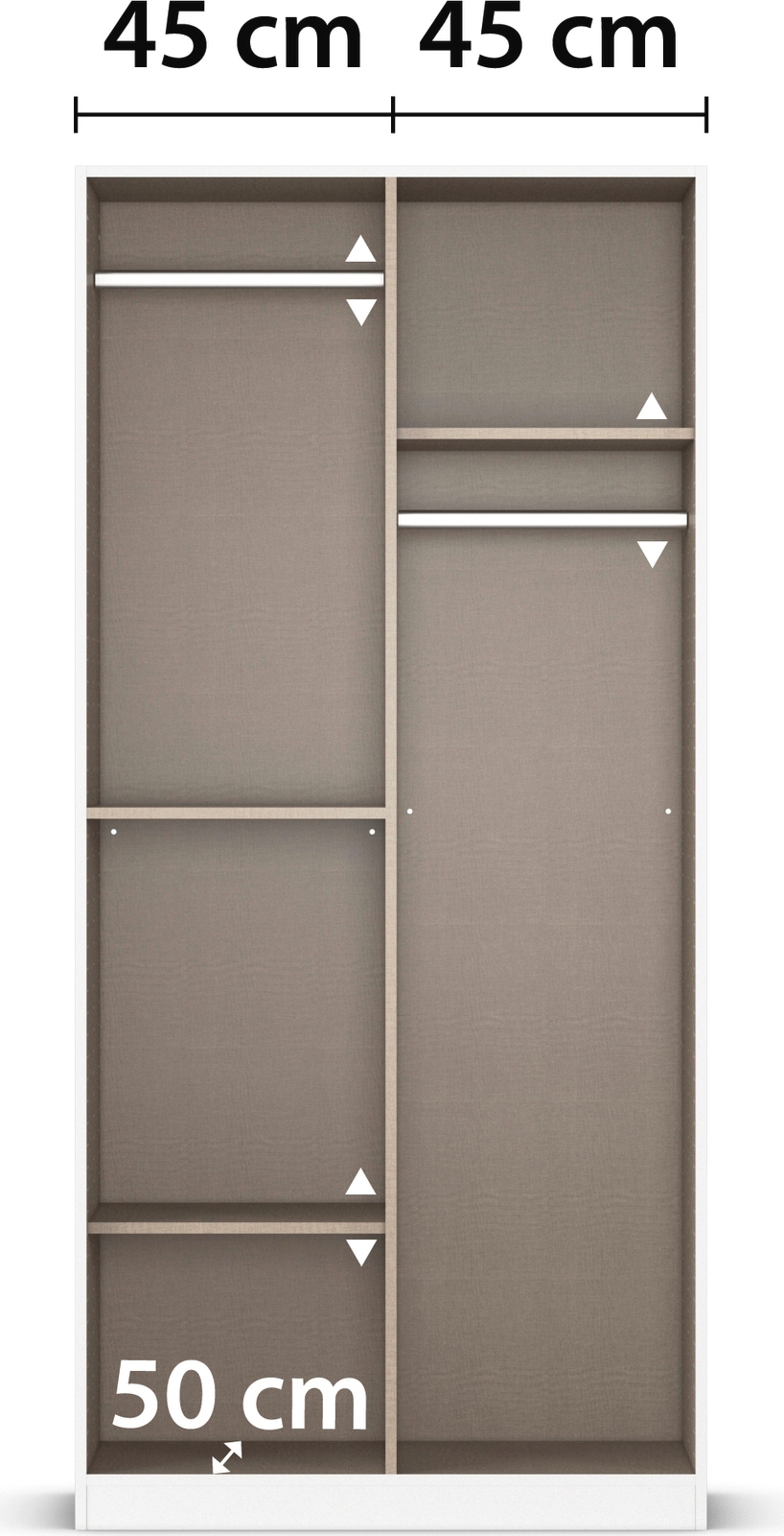 rauch Drehtürenschrank »Kleiderschrank Schrank Garderobe MAIKA mit Dekor-Front«, 2 Schubladen, in verschiedenen Breiten, Höhen, Farben, MADE IN GERMANY