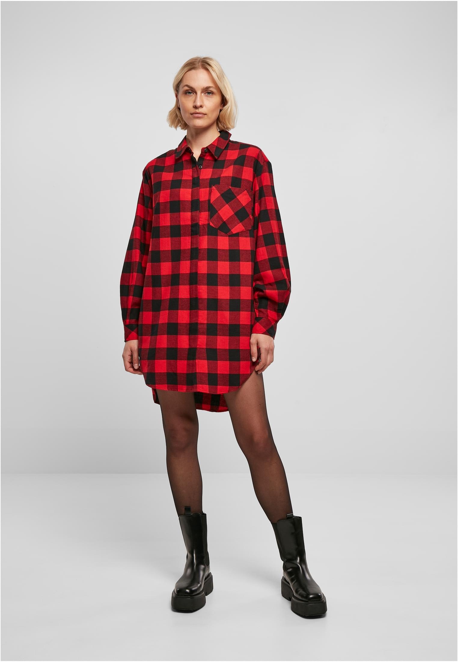 Flannel Check URBAN online »Damen Jerseykleid Shirt | Dress«, CLASSICS BAUR tlg.) Oversized bestellen (1 Ladies