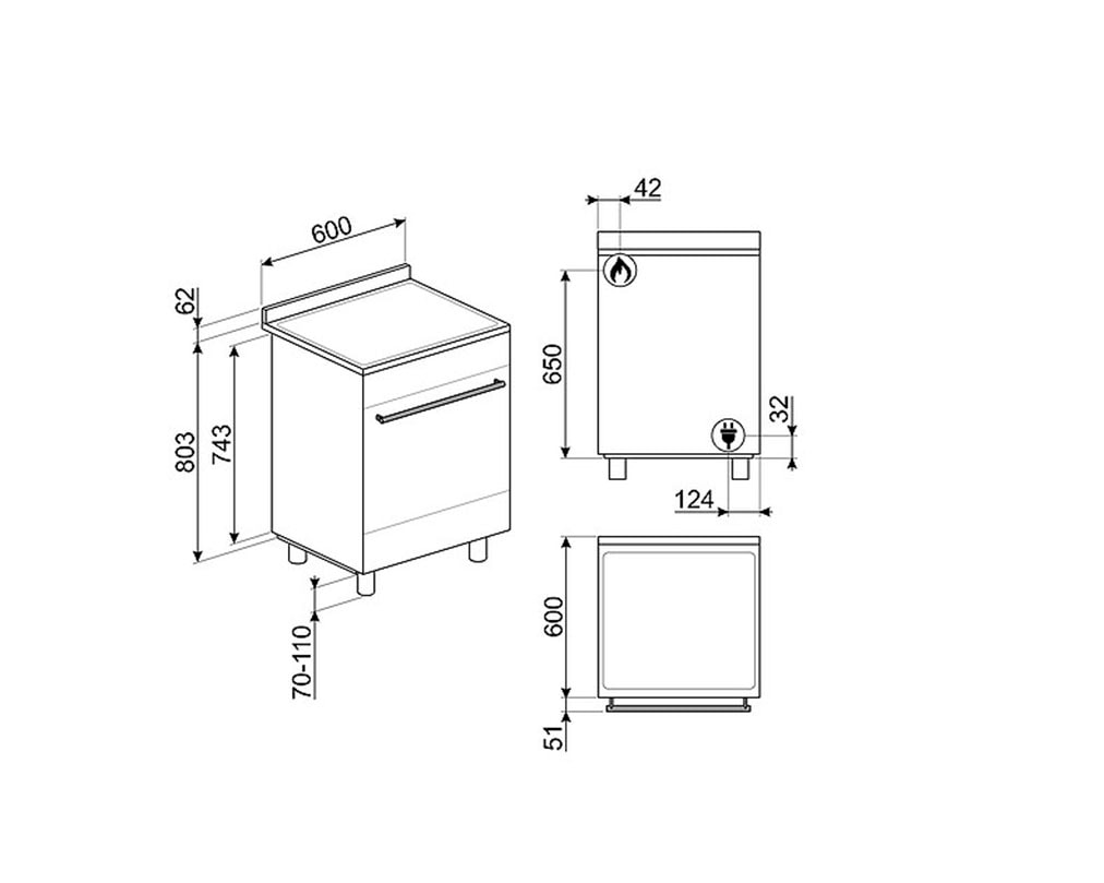 Smeg Gas-Standherd Symphony »C6GMXD2«, Vapor Clean, Material Garraum: Ever Clean Emaillierung