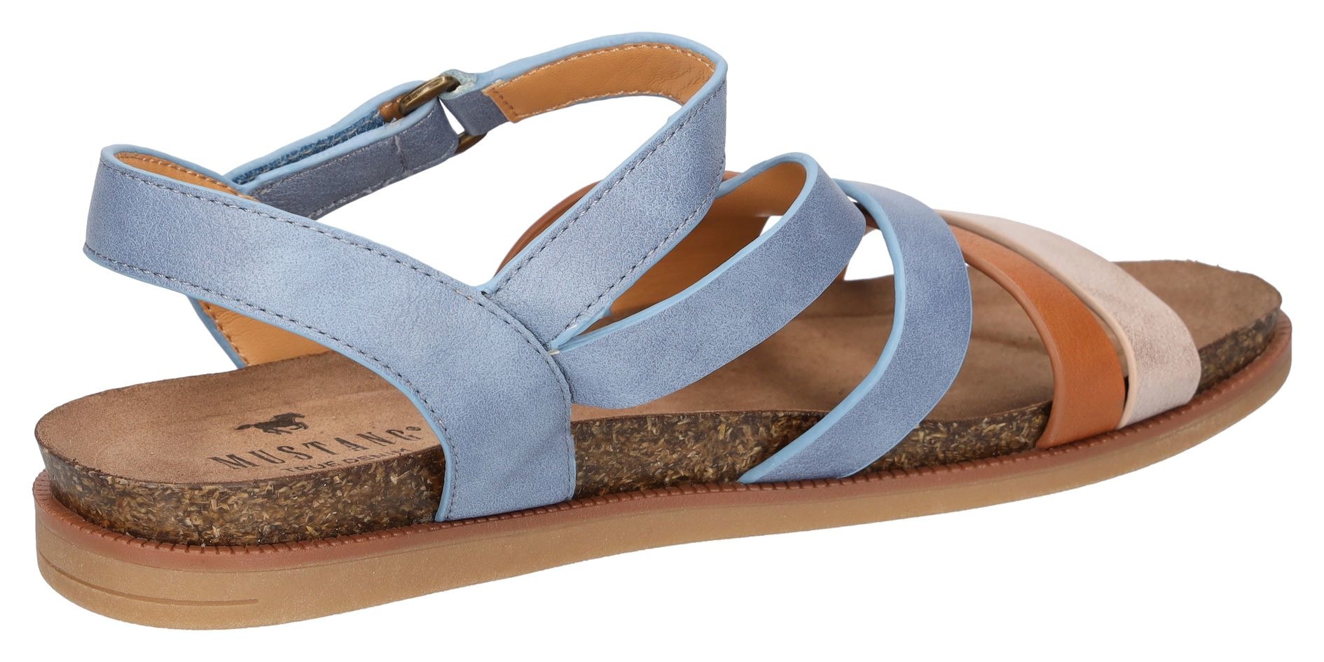 Mustang Shoes Riemchensandale, Barfußschuh, Klettschuh mit Tieffußbett