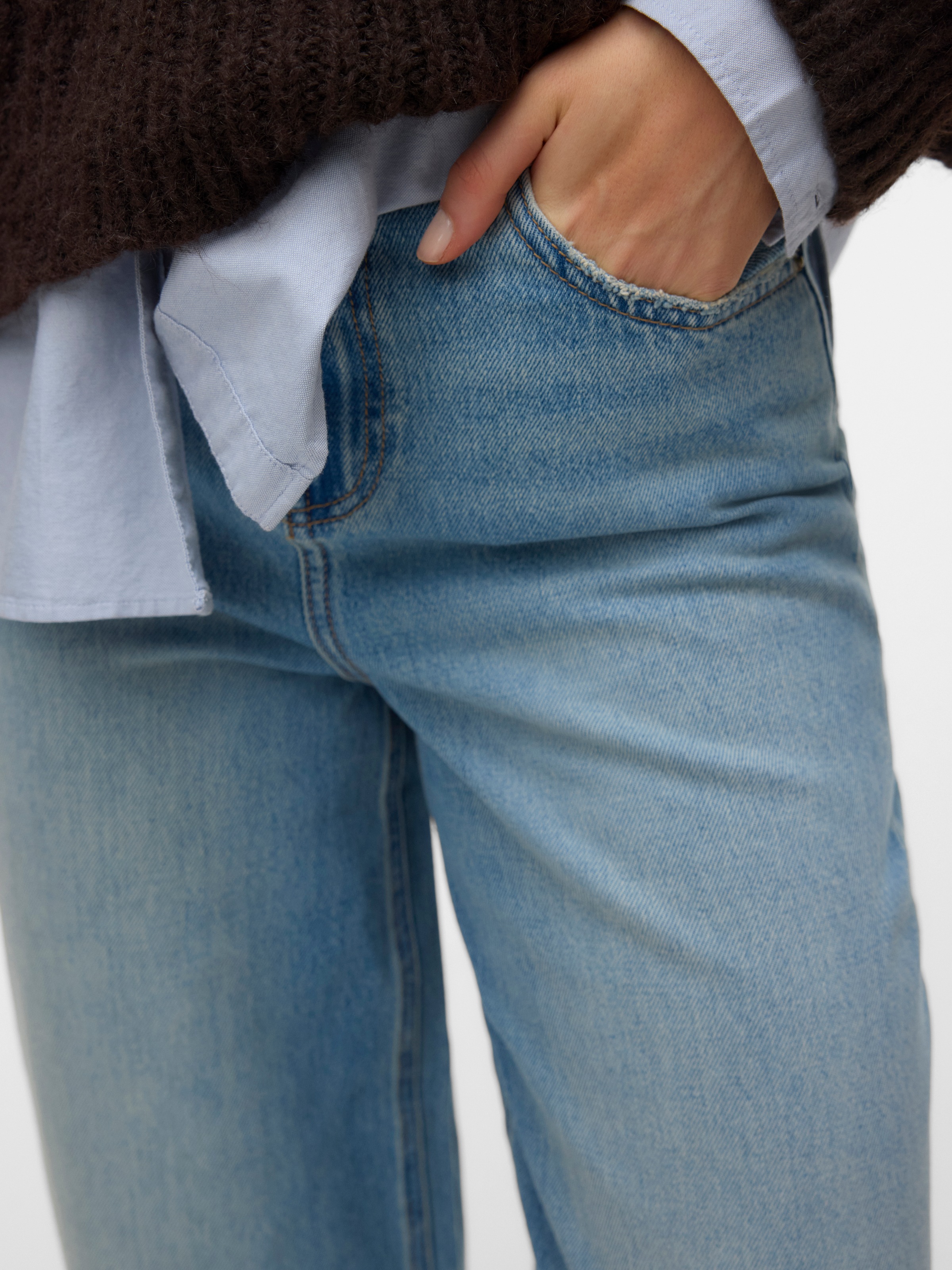 Vero Moda Billie Barrel Ankle High Waist Jeans Light Blue Denim 32 2