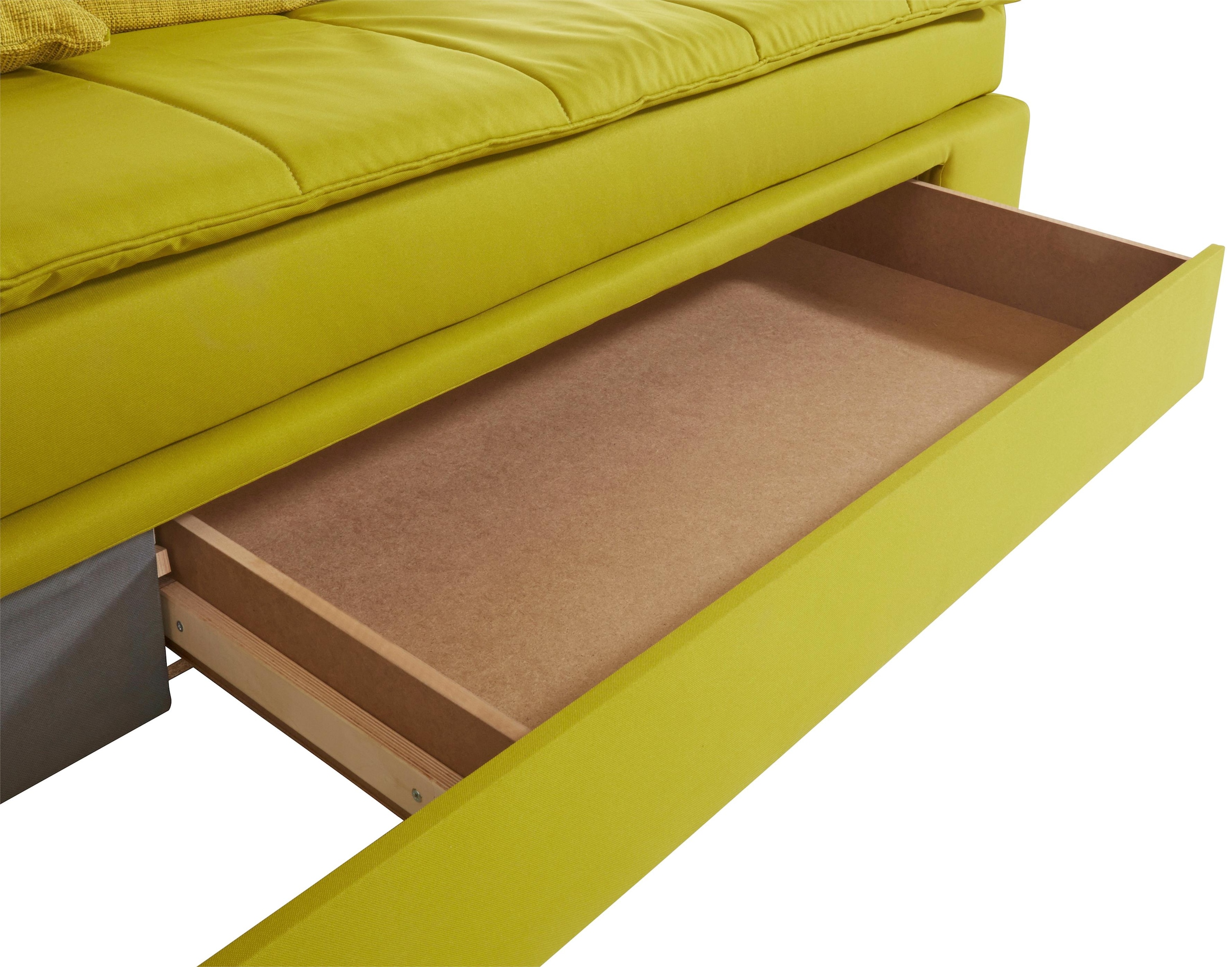 INOSIGN Ecksofa »Boxspringbett Night & Day L-Form mit Dauer-Schlaffunktion o. Armlehnen«, mit Boxspring-Bettfunktion 164x200 cm und Bettkasten, Dauerschläfer!