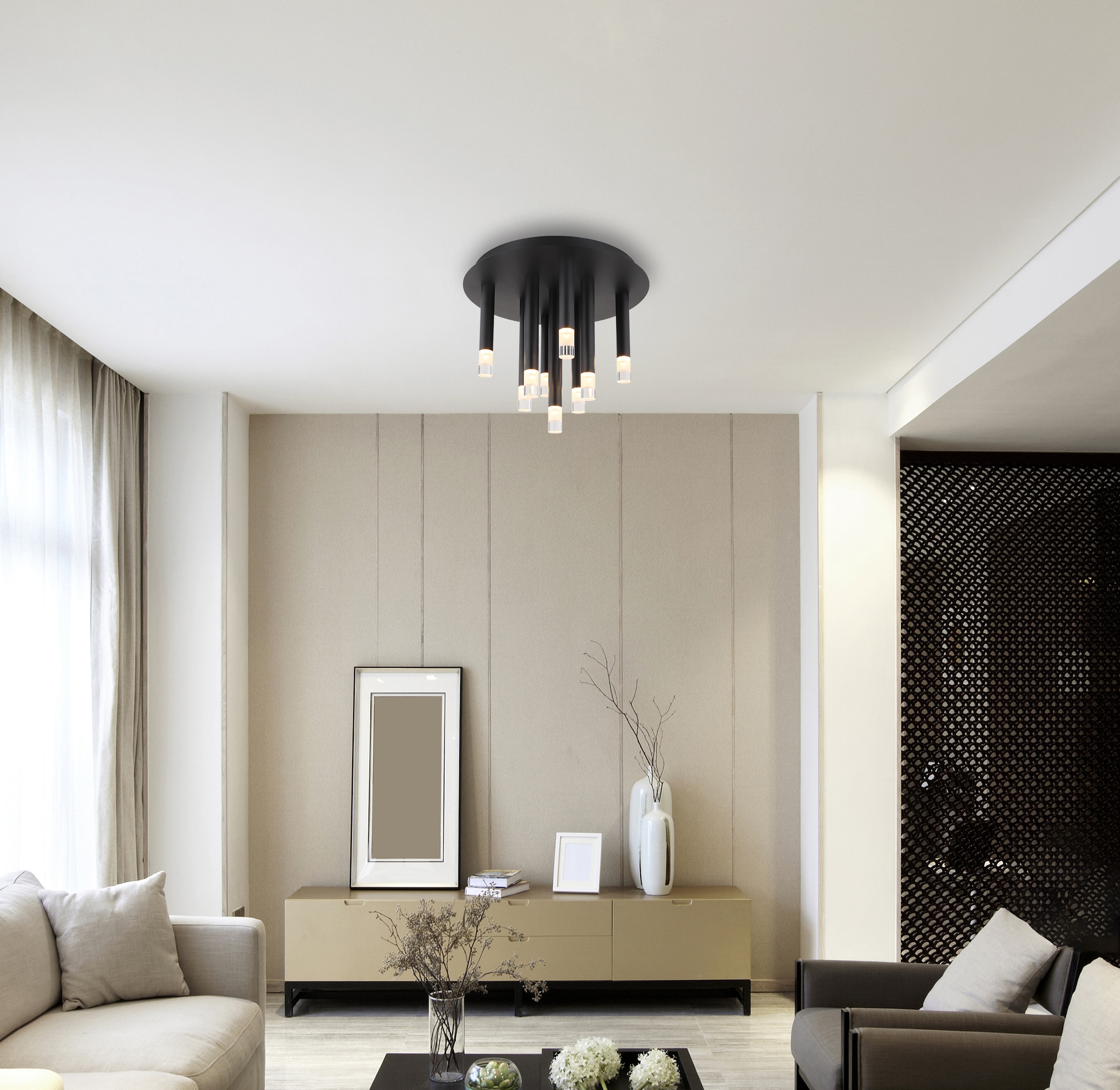 GLOBO LIGHTING Deckenleuchte »RYAN«, Leuchtmittel G9 | ohne Leuchtmittel, Deckenlampe/Stäbe/Metall/Wohnzimmer/Essbereich/Acryl satiniert