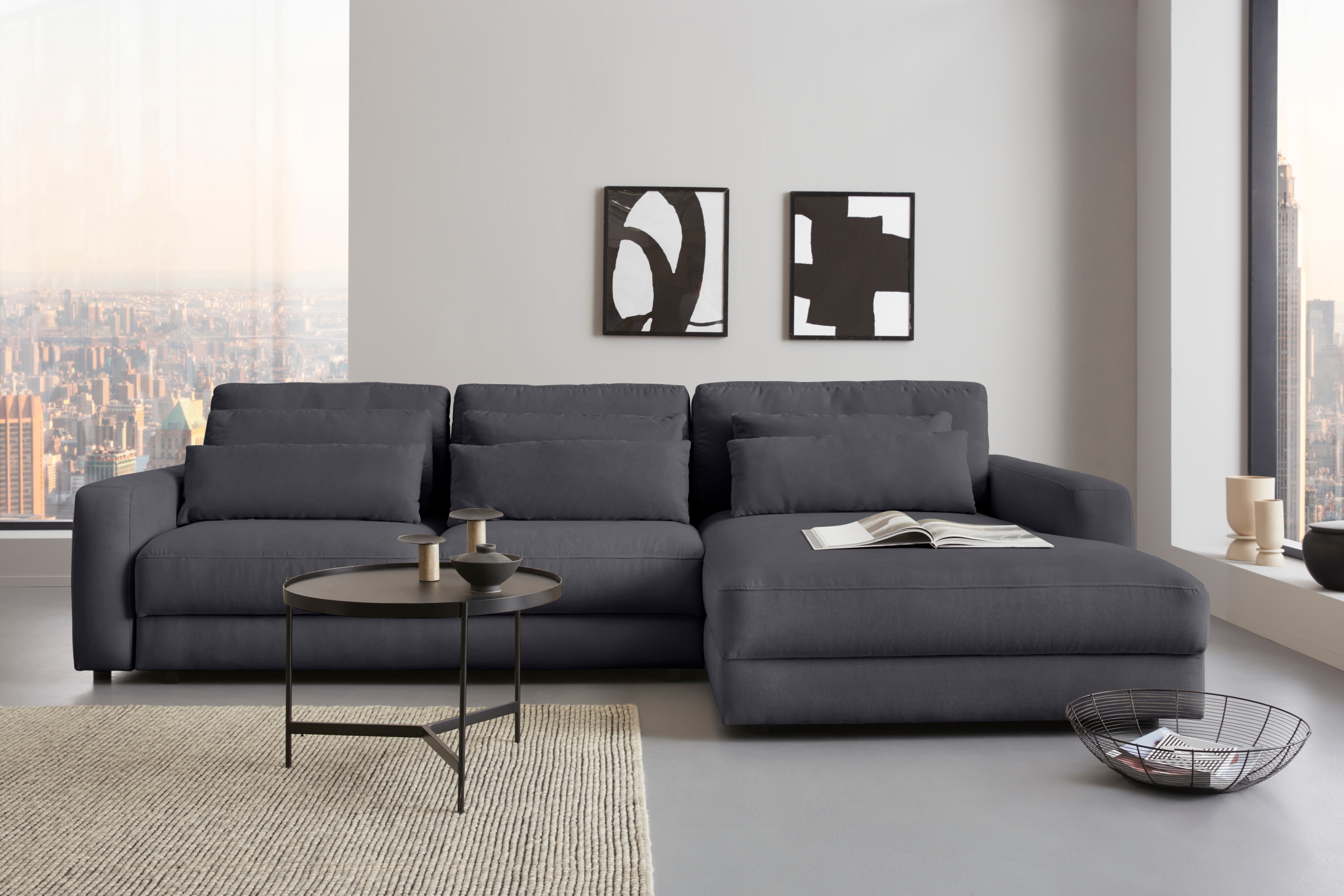 Home affaire Ecksofa "Bloomfield, bequem und elegant, Breite 303cm, L-Form" mit Bettfunktion und Bettkasten, Unser Dauertiefpreis