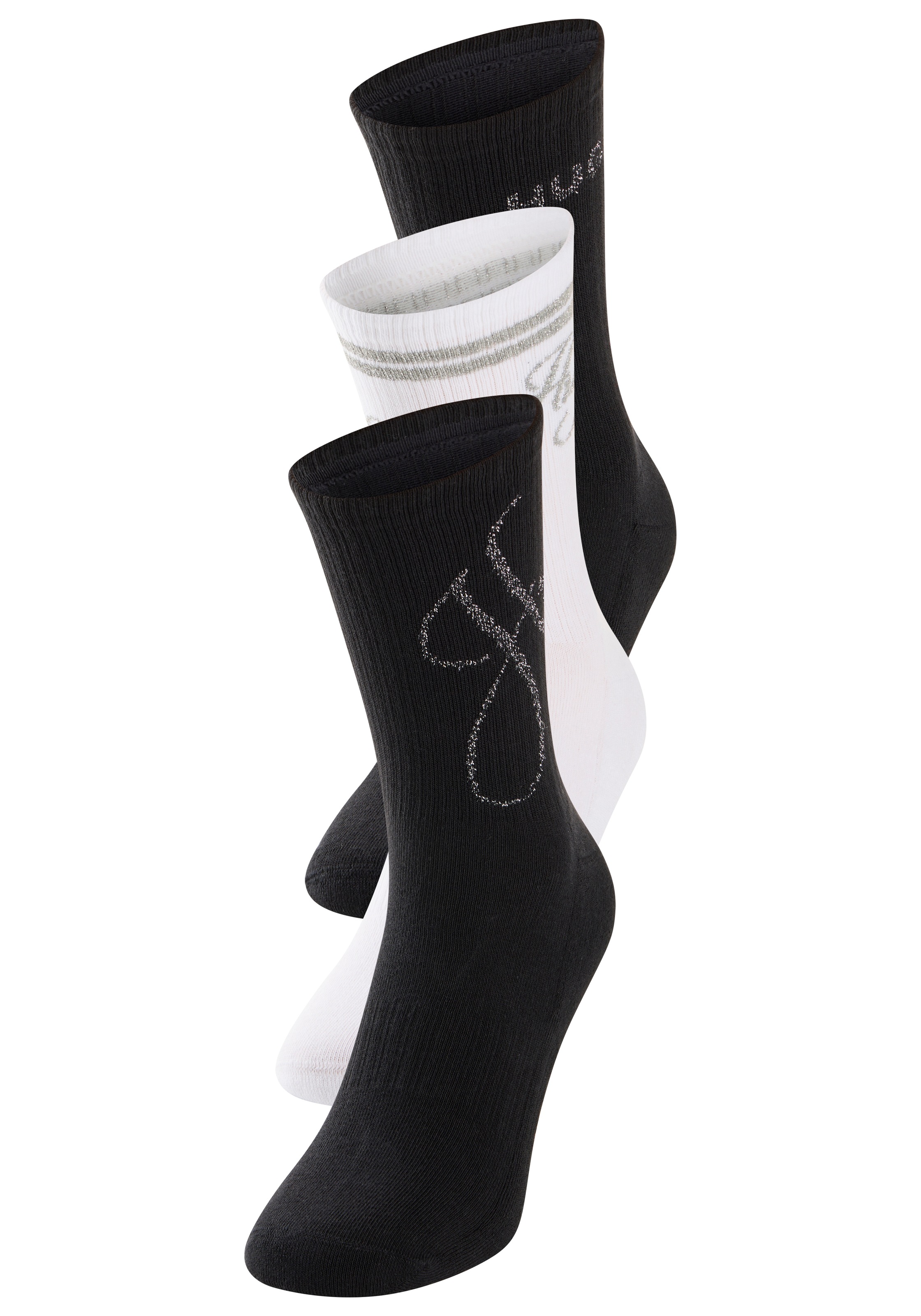 HUGO Underwear Socken »3P QS SHINY LOG CC W« 3 Paar tlg. mit schimmerden Logos