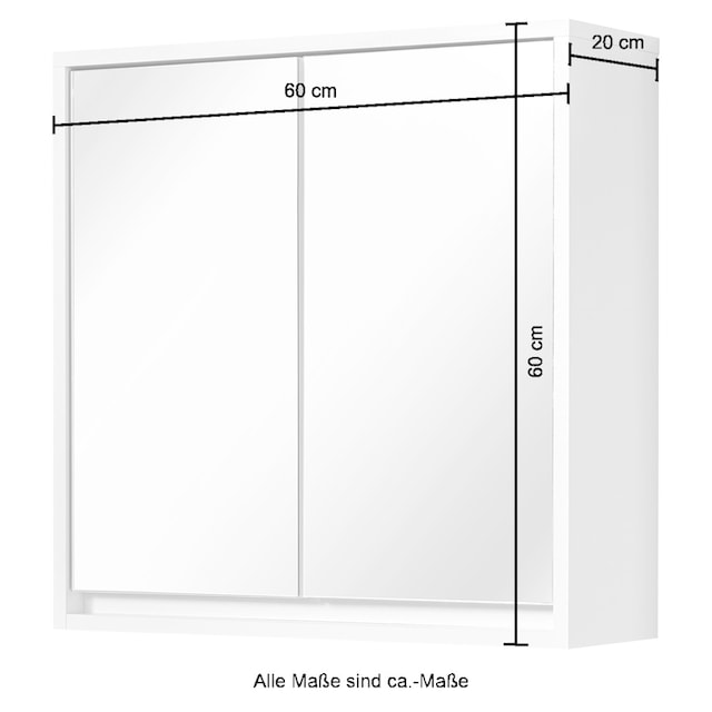welltime Spiegelschrank »Santorin«, Badezimmerschrank 2-türig, 60x60x20 cm,  weiß bestellen | BAUR